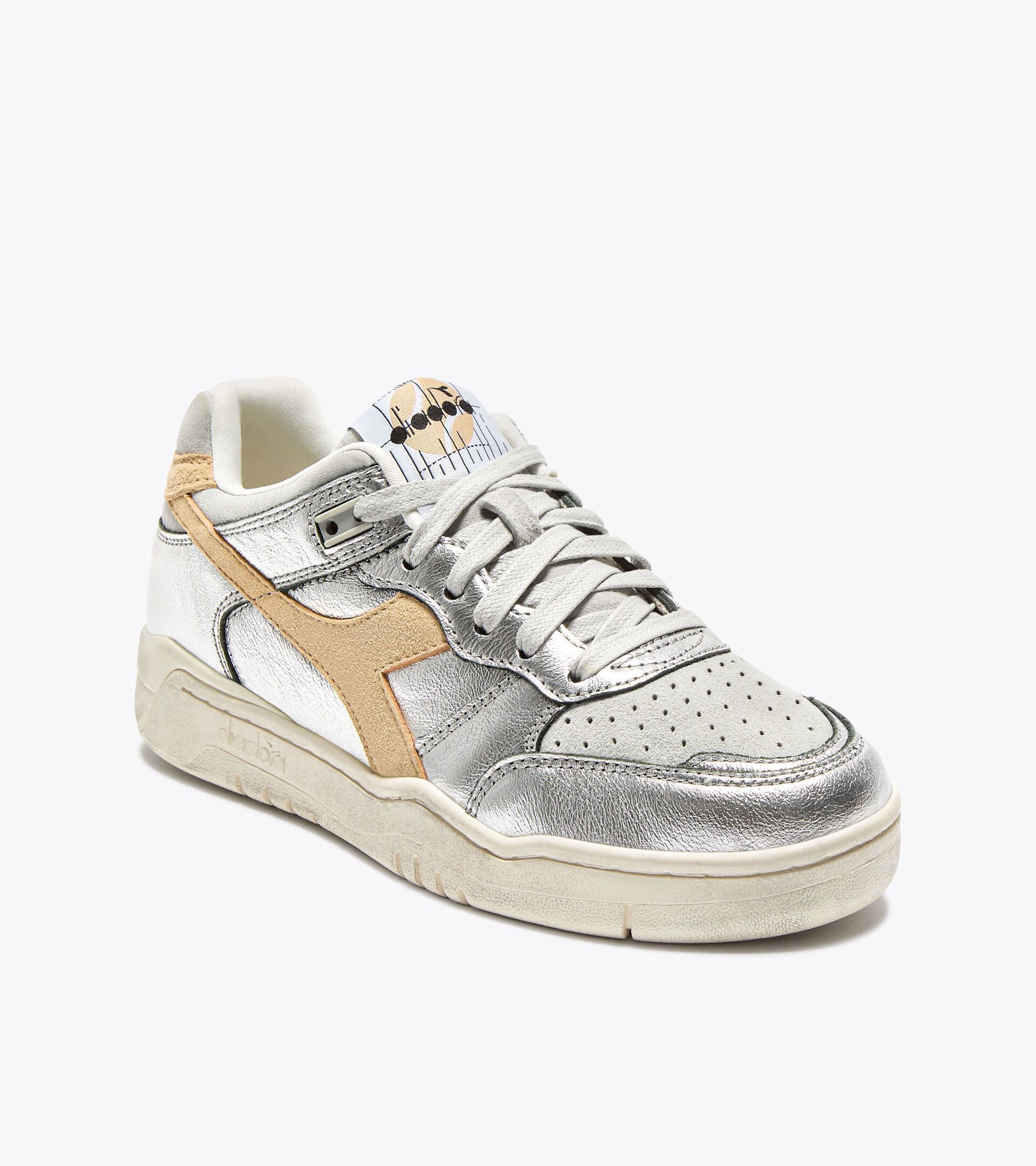 Sneakers Heritage en cuir lamé - Pour tous les genres B.560 METAL S USED GRIS VIOLET - Diadora