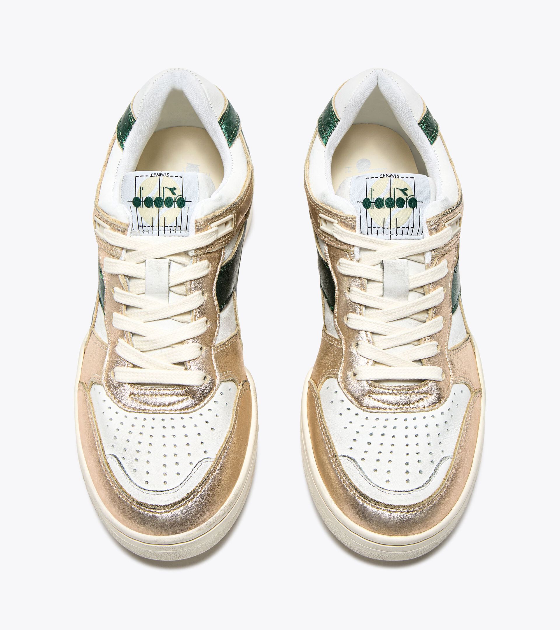 Heritage leather sneaker - Women’s B.560 METALLIC MIX WN WHITE/SMOKE GRAY - Diadora