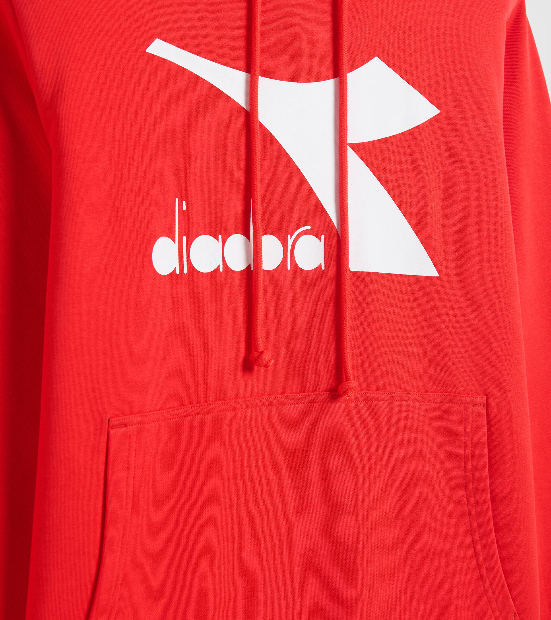 Felpa in cotone con cappuccio - Uomo HOODIE CHROMIA ROSSO PAPAVERO - Diadora