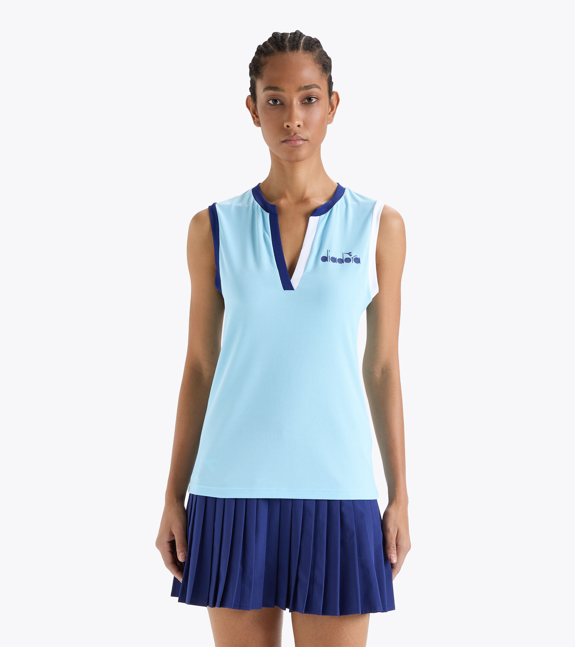 Débardeur de tennis - Femme L. TANK ICON BLEU CIEL VIF - Diadora