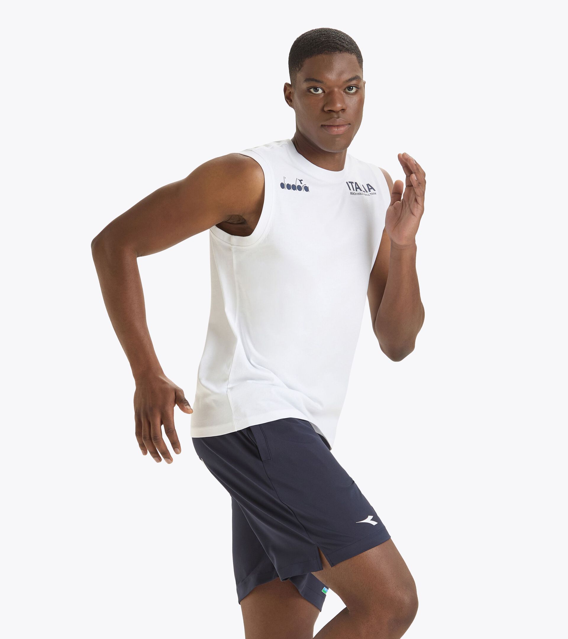 Sleeveless shirt Men - Italy National Volleyball Team SLEEVELESS ALLENAMENTO UOMO BV24 ITALIA OPTICAL WHITE - Diadora