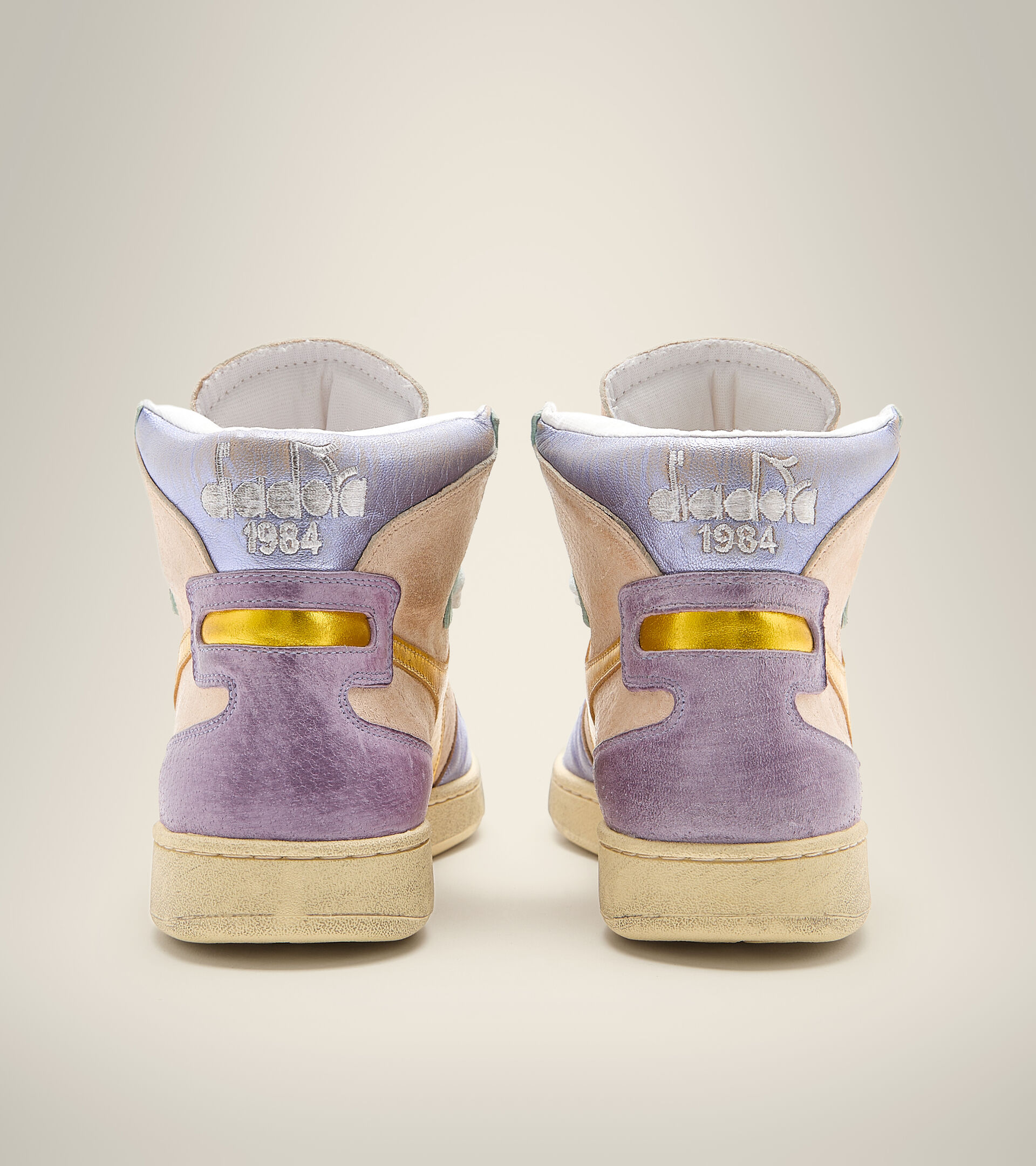 Heritage-Schuh - Damen MI BASKET METAL PIGSKIN USED WN CLOUD PINK/ALABASTER GLEAM - Diadora