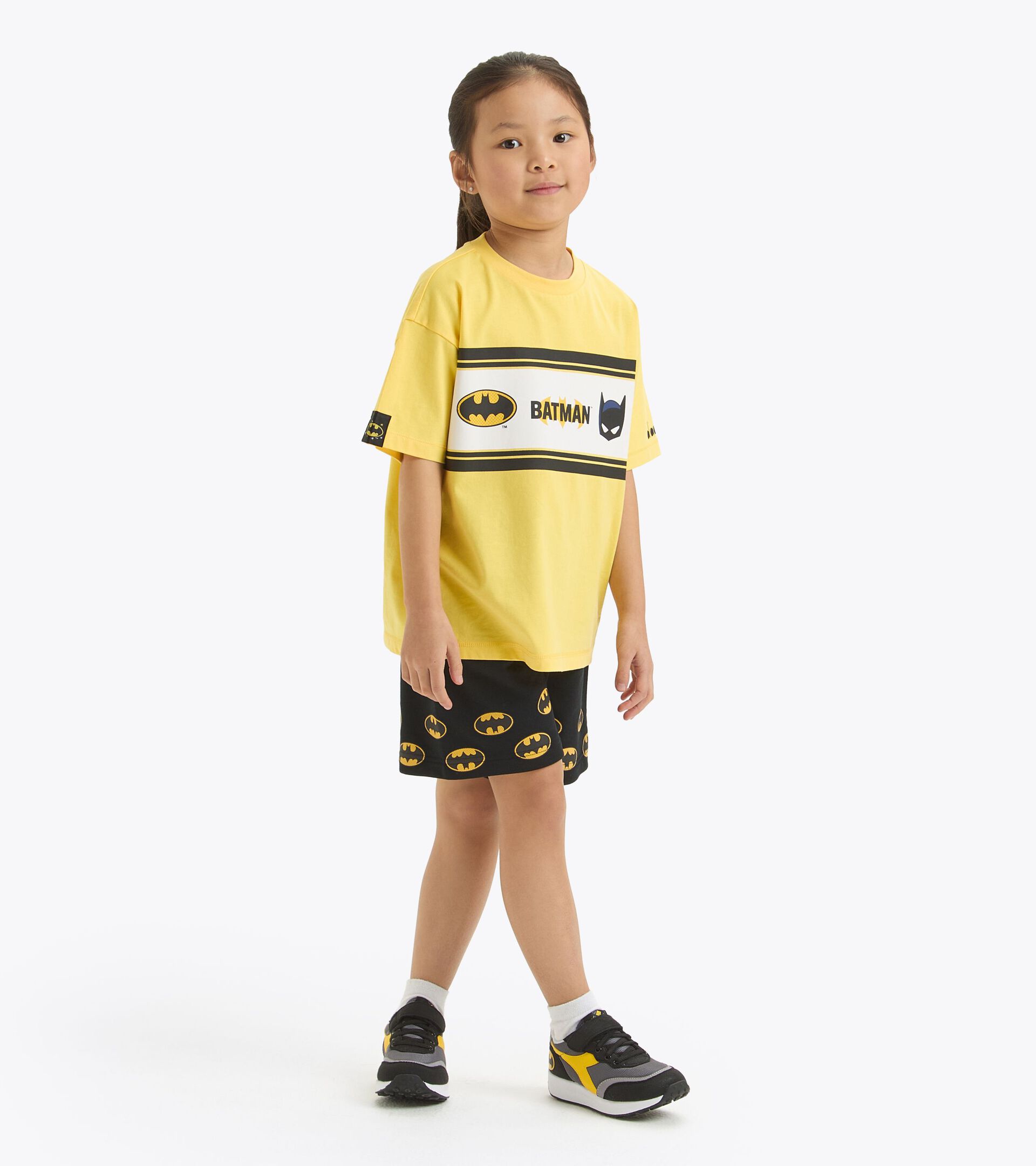 T-shirt super-héros - Garçon et fille JU.T-SHIRT SS SUPERHEROES JAUNE TREMBLE DORE - Diadora