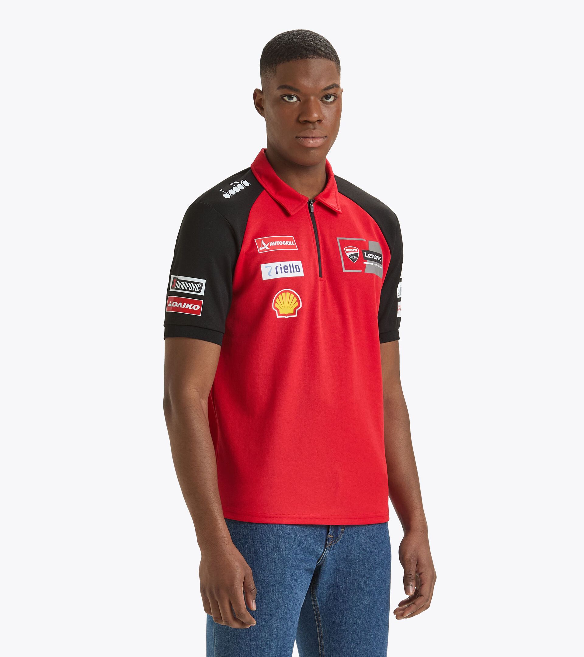 Polo au style sportif réplique Ducati MotoGP 2024 - Homme POLO DUCATI REPLICA MGP24 DUCATI MGP ROUGE/NOIR - Diadora