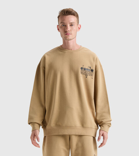 Sudadera de algodón - Unisex SWEATSHIRT CREW MANIFESTO BEIGE DORADO - Diadora