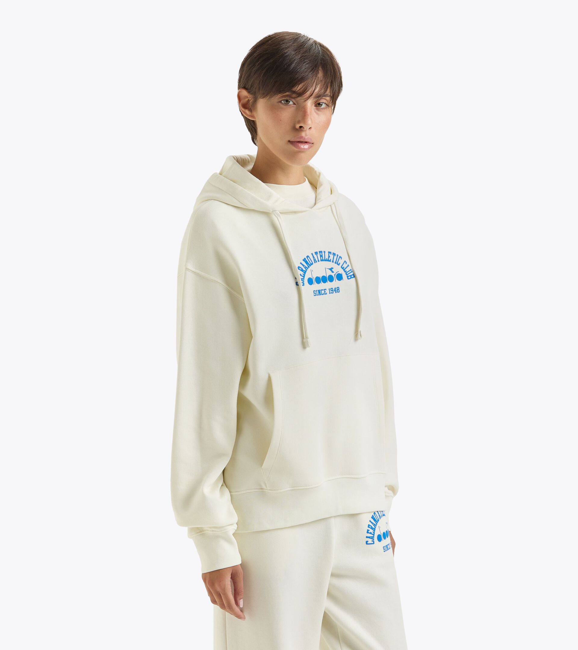 Sweatshirt mit Kapuze - Gender Neutral HOODIE 1948 ATHL. CLUB VANILLE EIS WEISS - Diadora