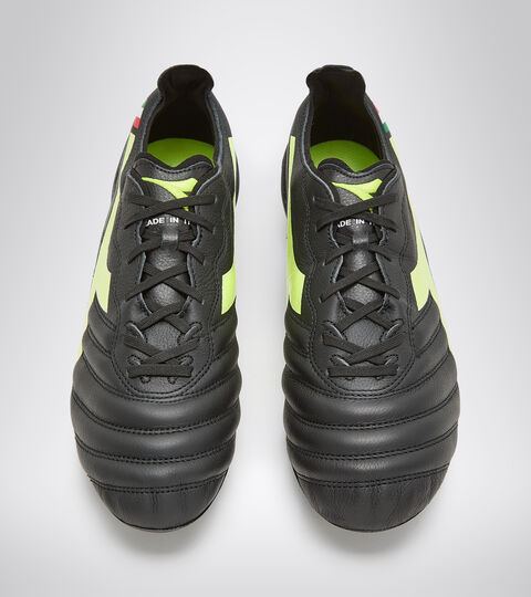 BRASIL ELITE2 TECH ITA LPX, BLACK/FLUO YELLOW DIADORA Football boots Made in Italy - Men BRASIL ELITE2 TECH ITA LPX BLACK/FLUO YELLOW DIADORA - Diadora