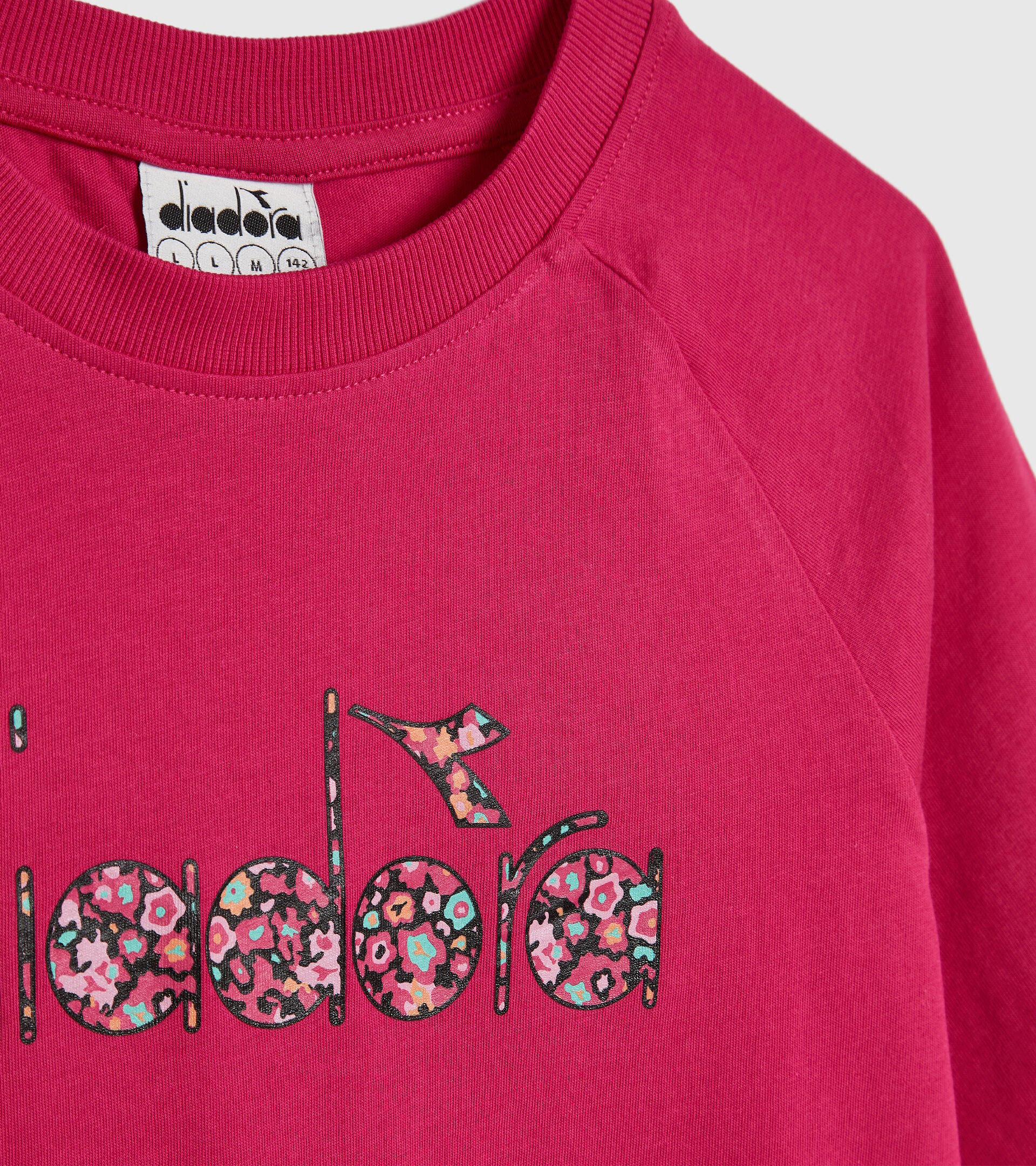 Cotton sports T-shirt - Girls JG.T-SHIRT SS BLOSSOM SHOCKING PINK - Diadora
