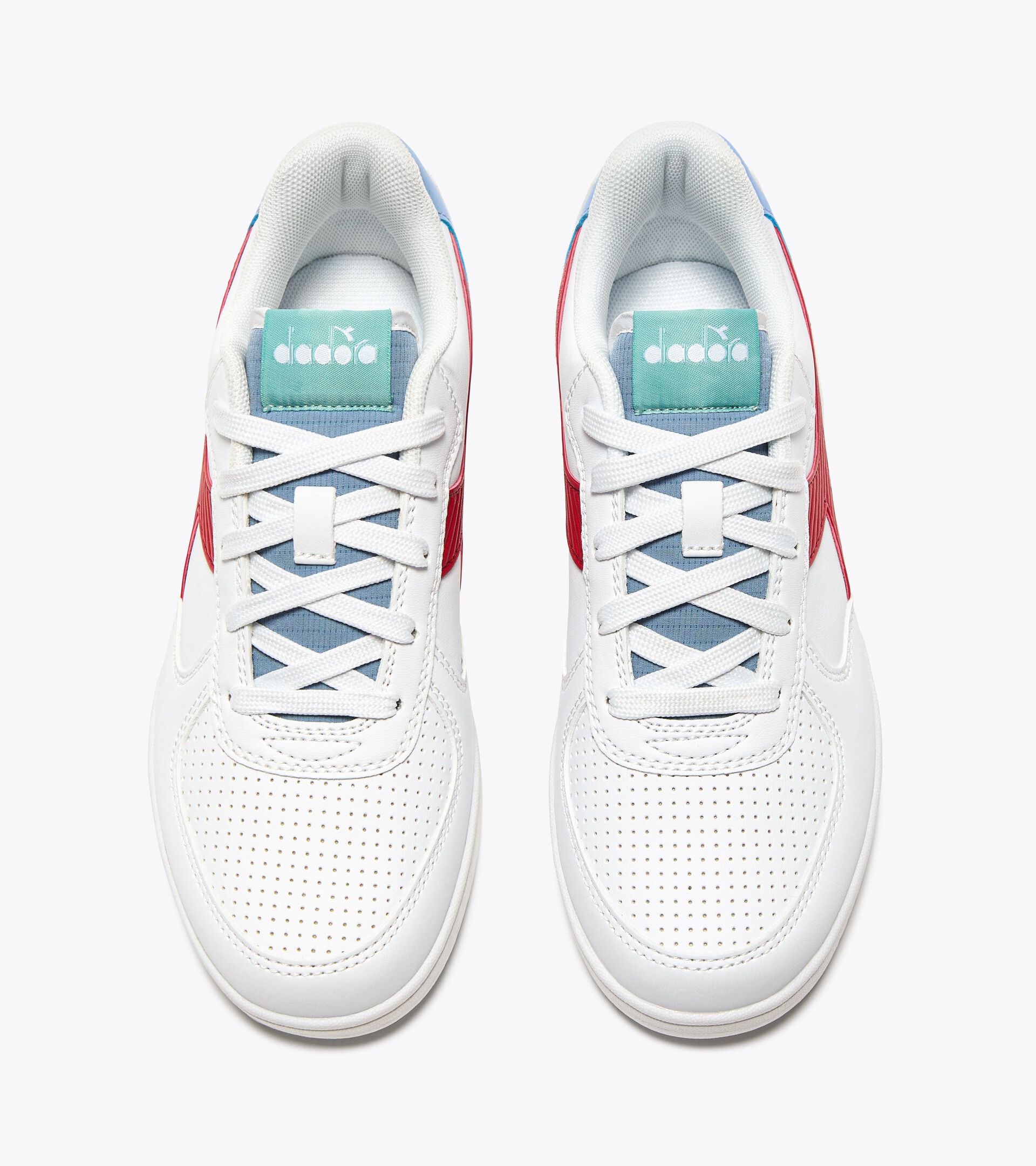 Chaussures de sport - 8-16 ans - Pour tous les genres  RAPTOR LOW STRIPE GS BLC/RG SALSA/DIADEME BLEU - Diadora