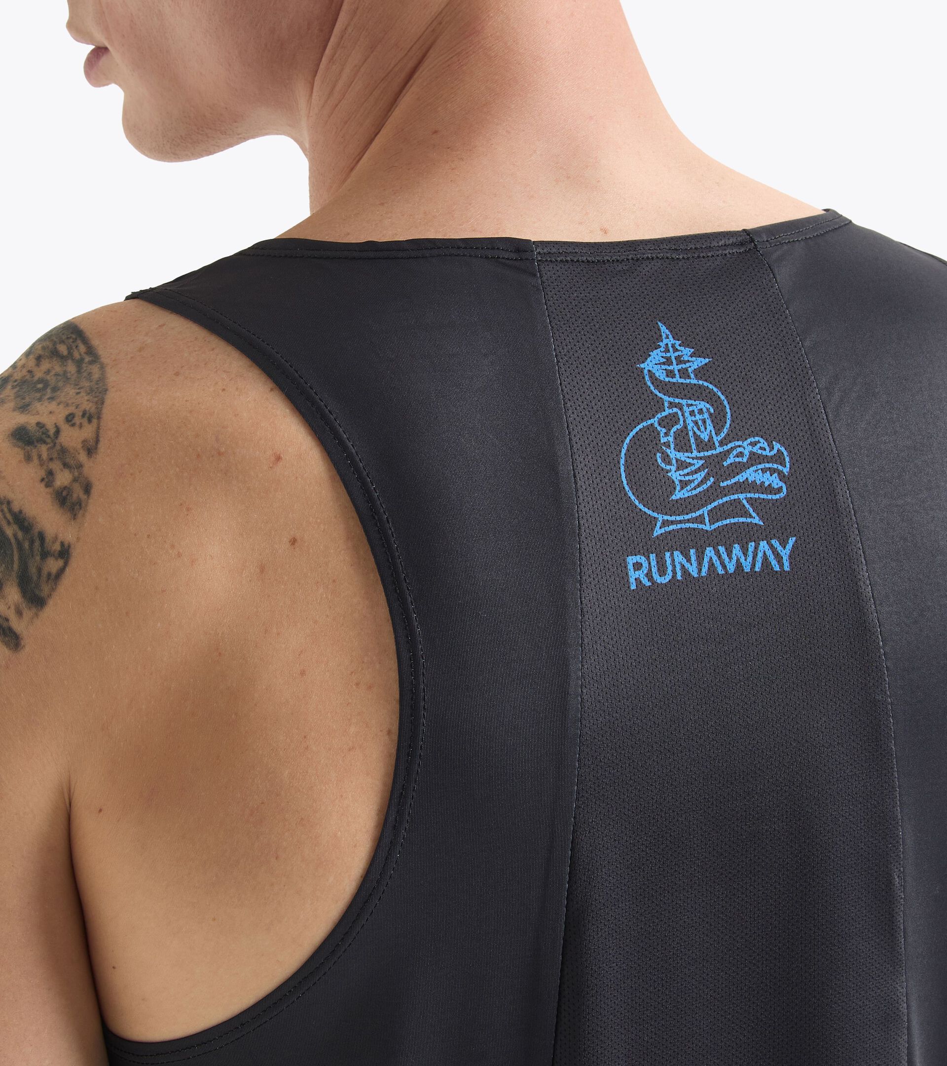 Camiseta sin mangas de running Runaway - Tejido ligero - Hombre SUPER LIGHT TANK RUNAWAY NEGRO - Diadora