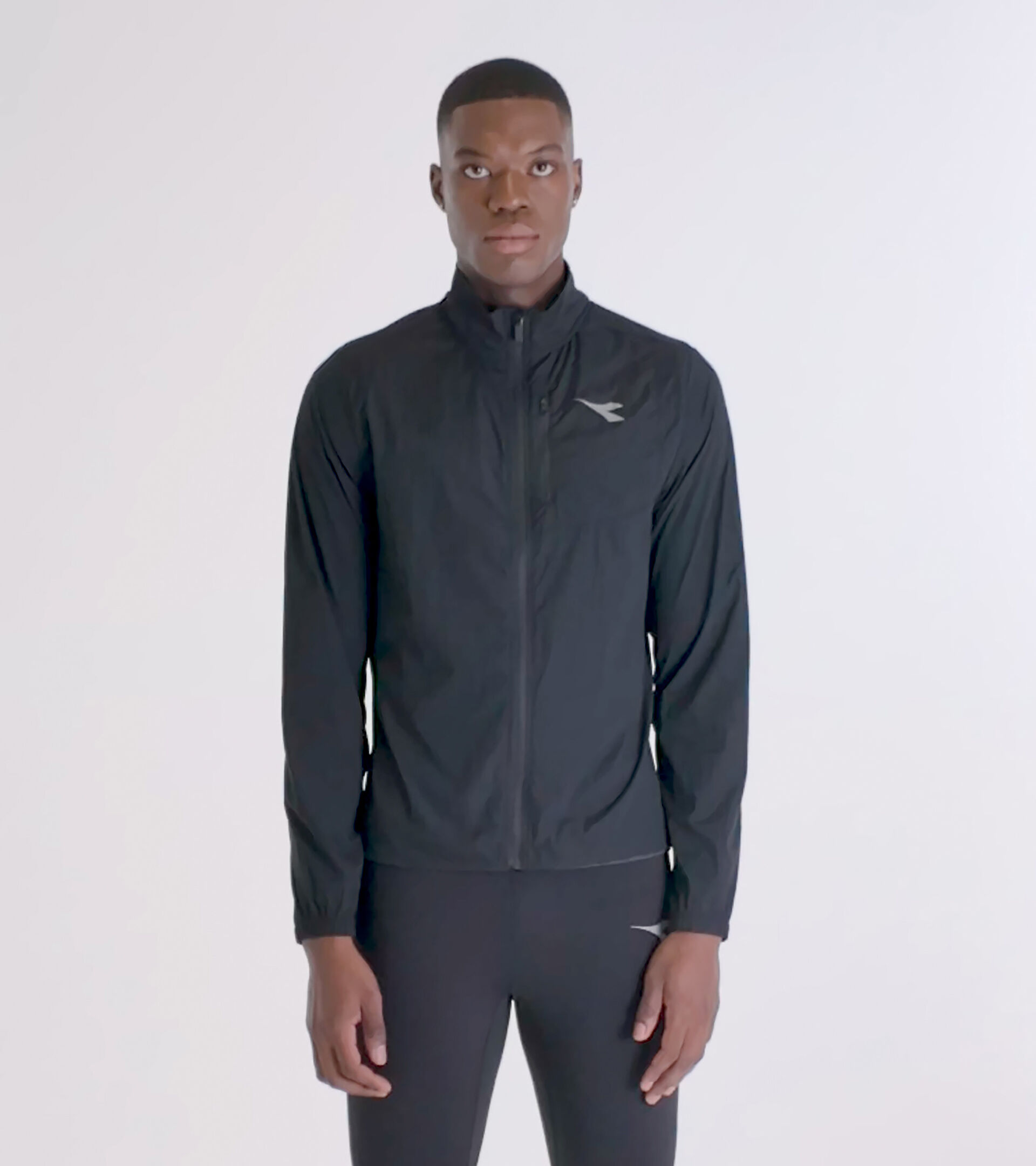 Packable windbreaker jacket  - Running - Men’s WINDBREAKER PACKABLE JACKET BLACK - Diadora
