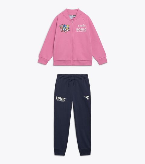 Cotton-look tracksuit - boys and girls JU. TRACKSUIT FZ SONIC (BR) CASHMERE ROSE - Diadora