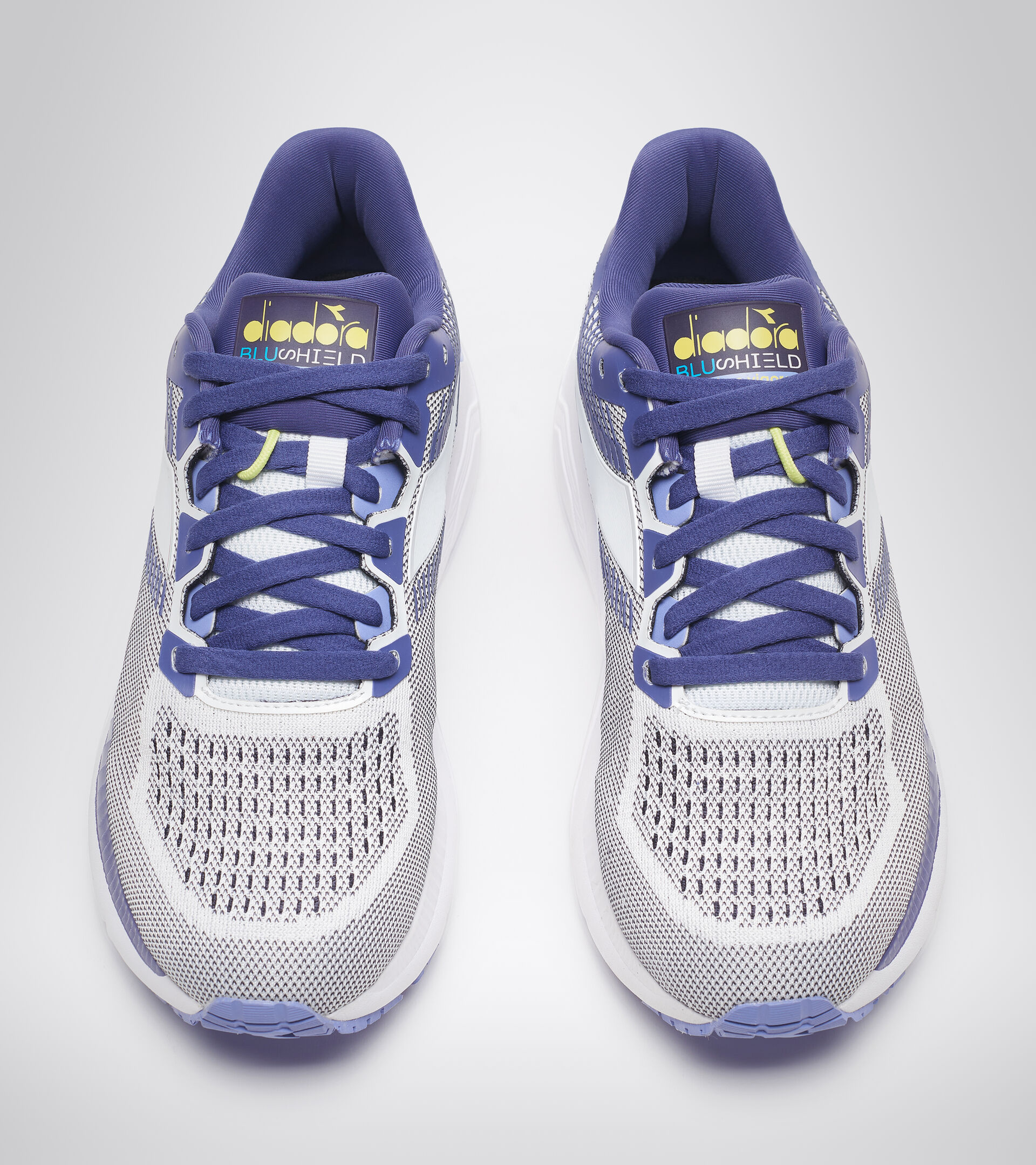 Scarpa da running - Donna MYTHOS BLUSHIELD VIGORE W BIANCO/BLU CUPO/GIALLO NEON - Diadora