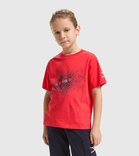 Cotton sports T-shirt - Boy’s JB.T-SHIRT SS DIADORA FC POPPY RED - Diadora