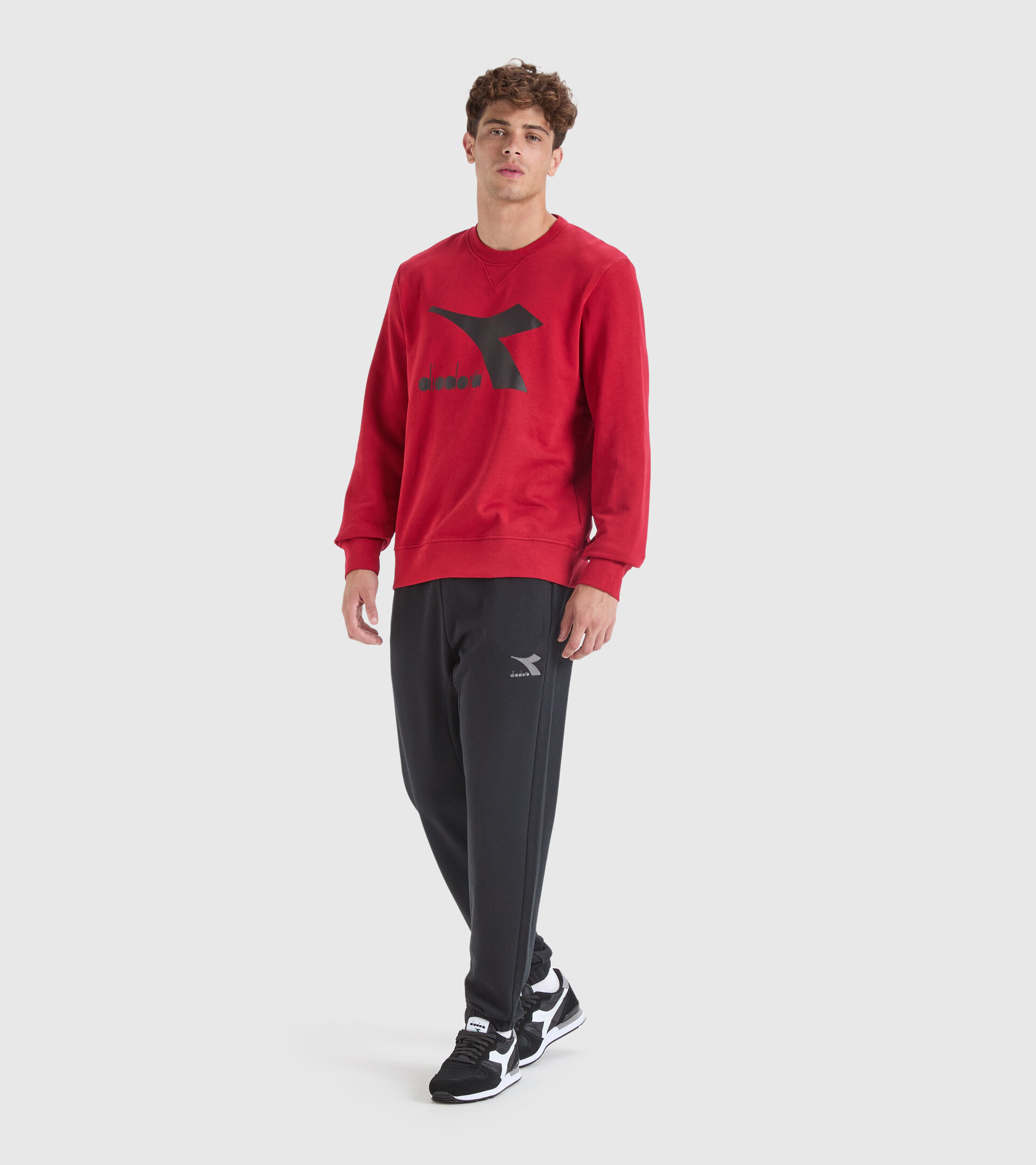 Sports sweatshirt - Men’s SWEATSHIRT CREW CHROMIA SCARLET SAGE - Diadora
