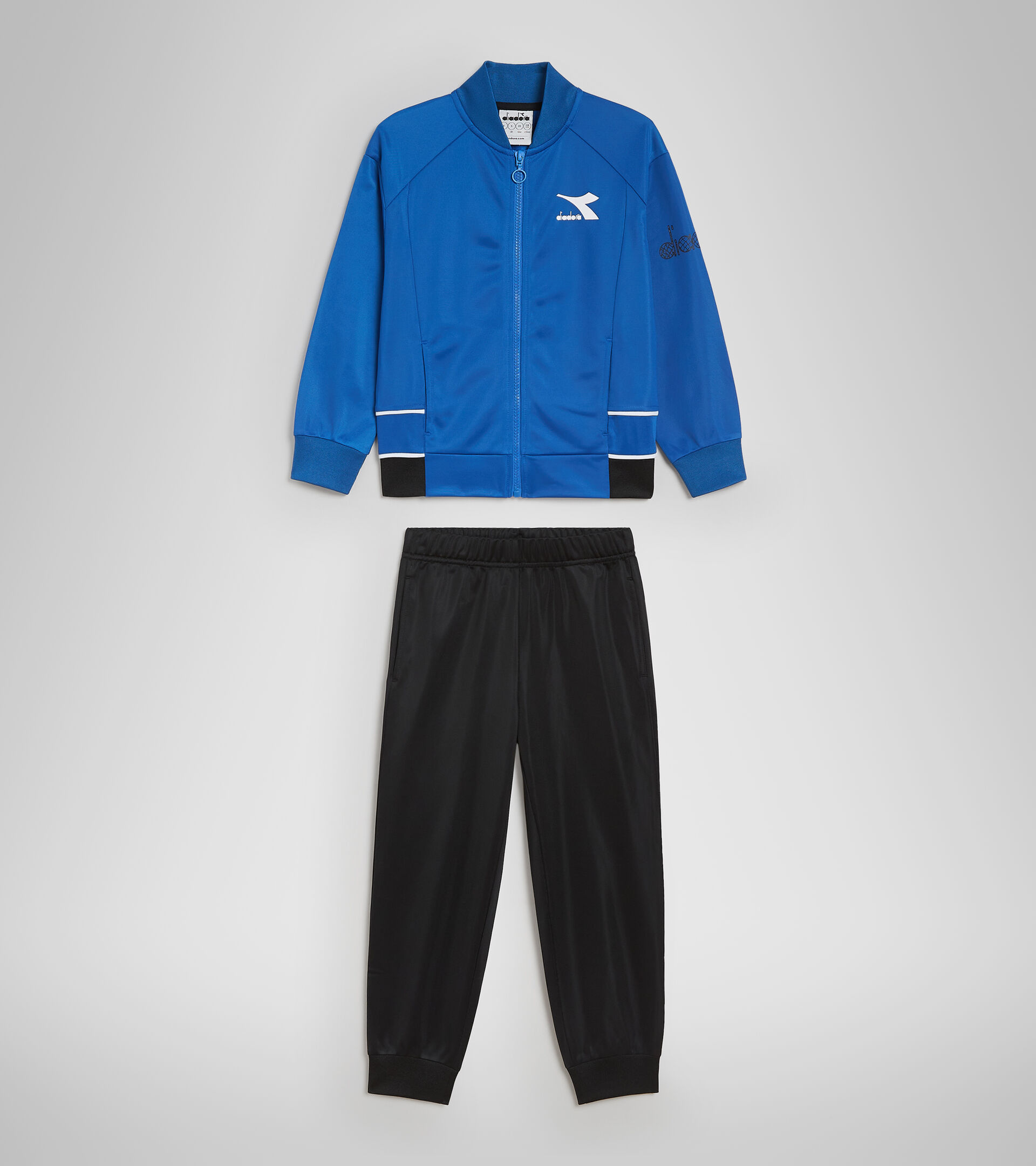 Polyknit sports tracksuit - Boy’s JB.TRACKSUIT FZ DIADORA FC PRINCESS BLUE - Diadora