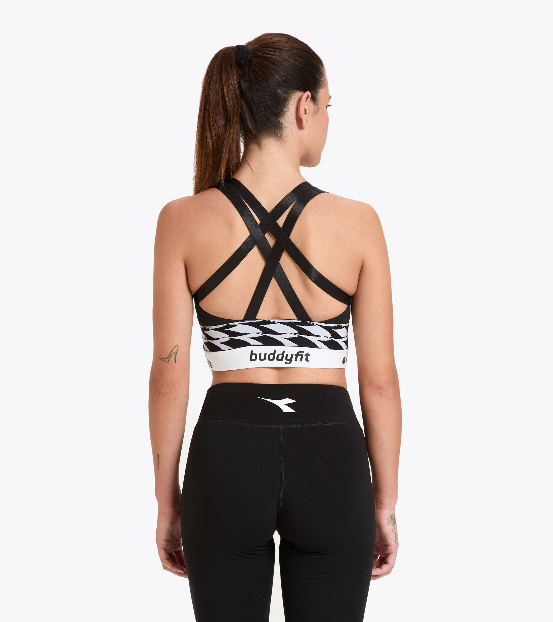 Medium-support workout bra L. MEDIUM BRA BUDDYFIT BLACK - Diadora