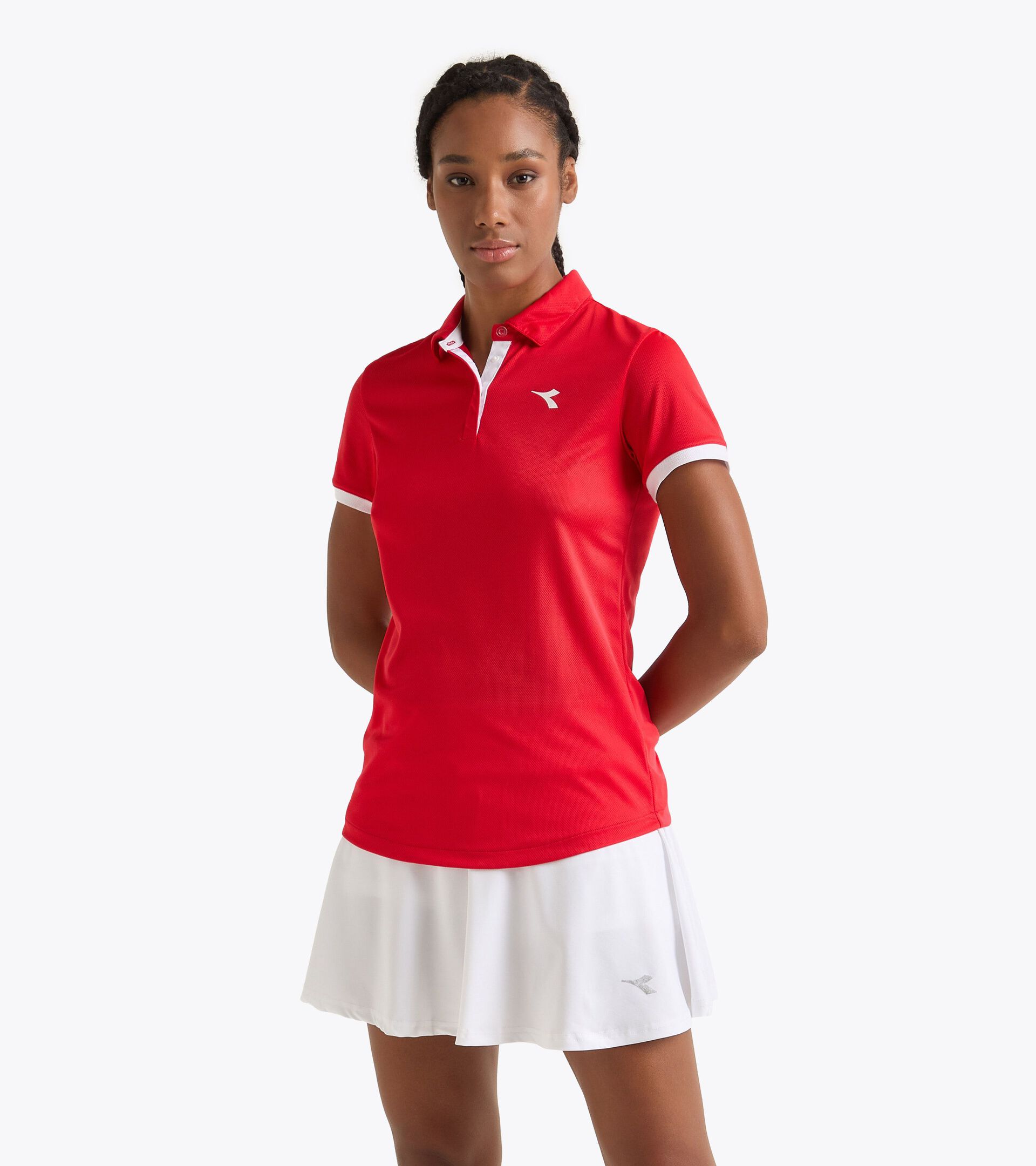 Polo de tenis - Mujer L. POLO COURT ROJO TOMATE - Diadora
