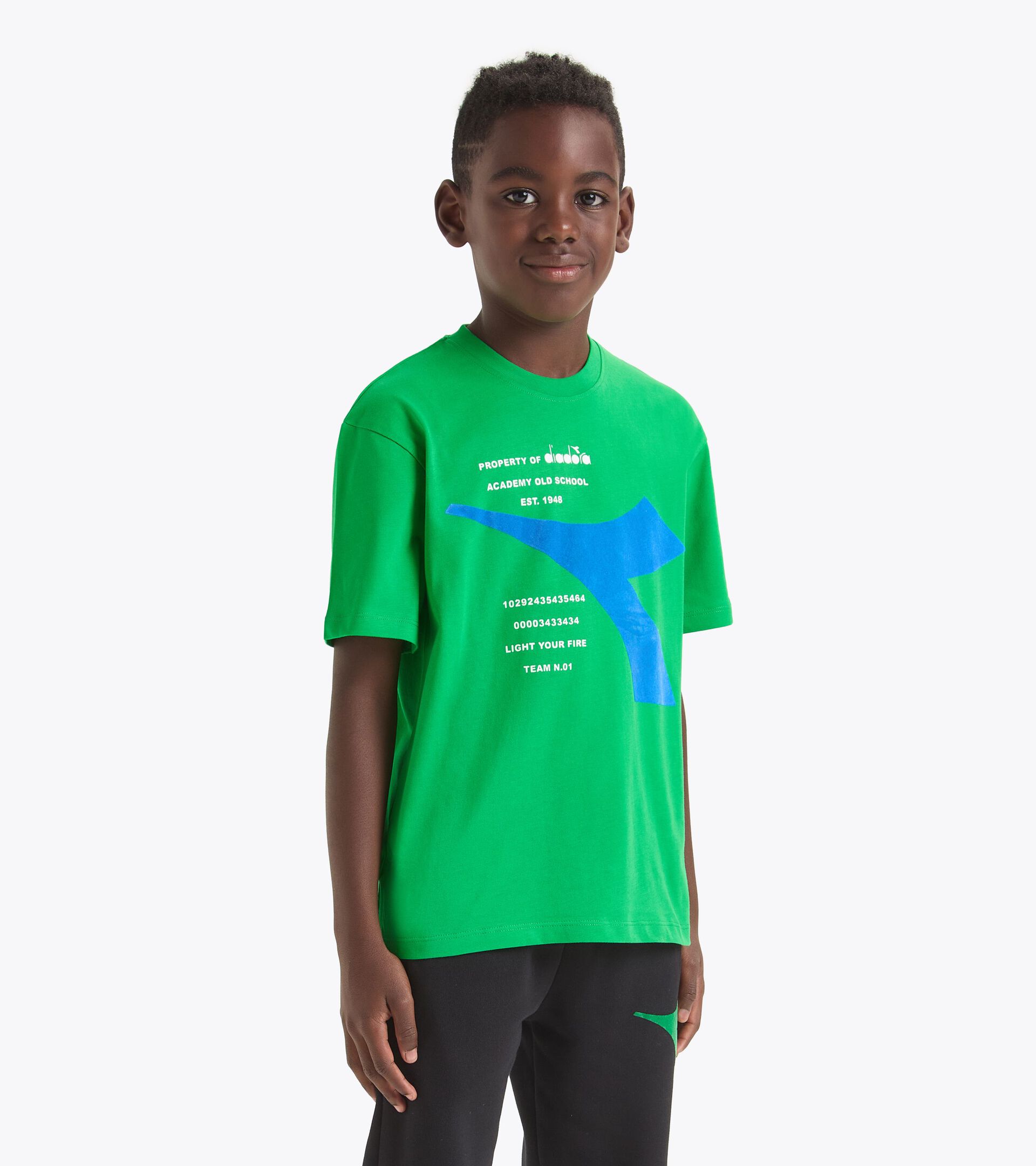 Camiseta con logotipo a contraste - Niño/Adolescente
 JB. T-SHIRT SS FREGIO VERDE VENENO - Diadora
