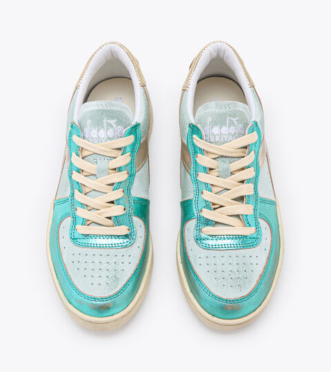 MI BASKET LOW METAL PIGSKIN USED WN, AZUL PISCINA Zapatillas Heritage - Mujer MI BASKET LOW METAL PIGSKIN USED WN AZUL PISCINA - Diadora