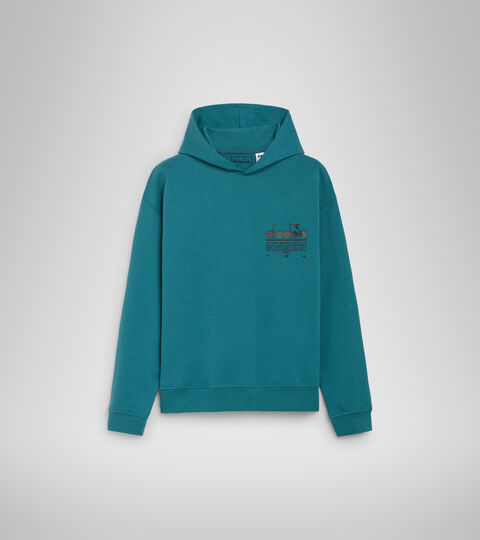 HOODIE MANIFESTO, BLUE PACIFIC Cotton hooded sweatshirt - Unisex HOODIE MANIFESTO BLUE PACIFIC - Diadora