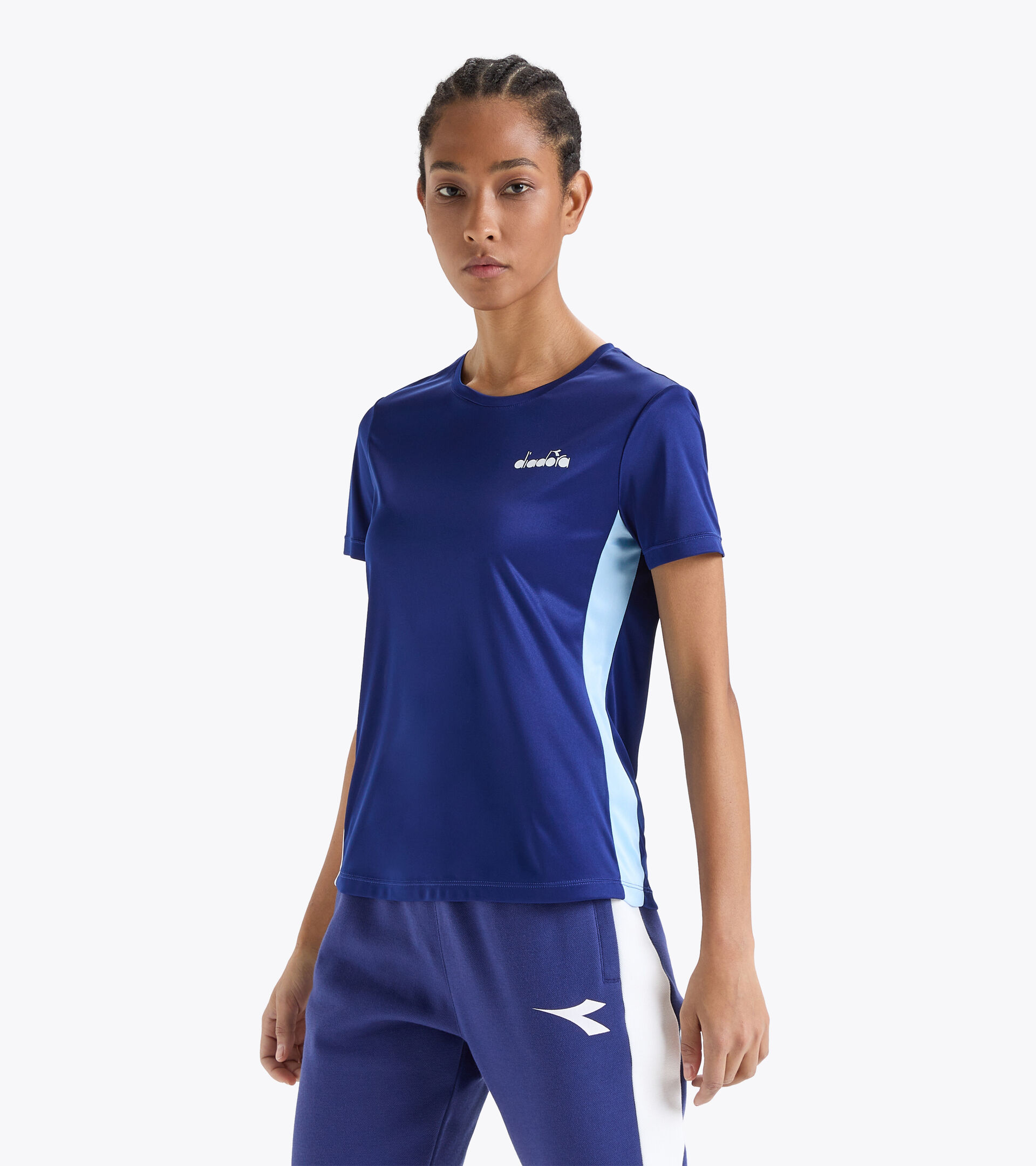 Camiseta de tenis - Mujer L. SS T-SHIRT CIANOTIPO AZUL - Diadora