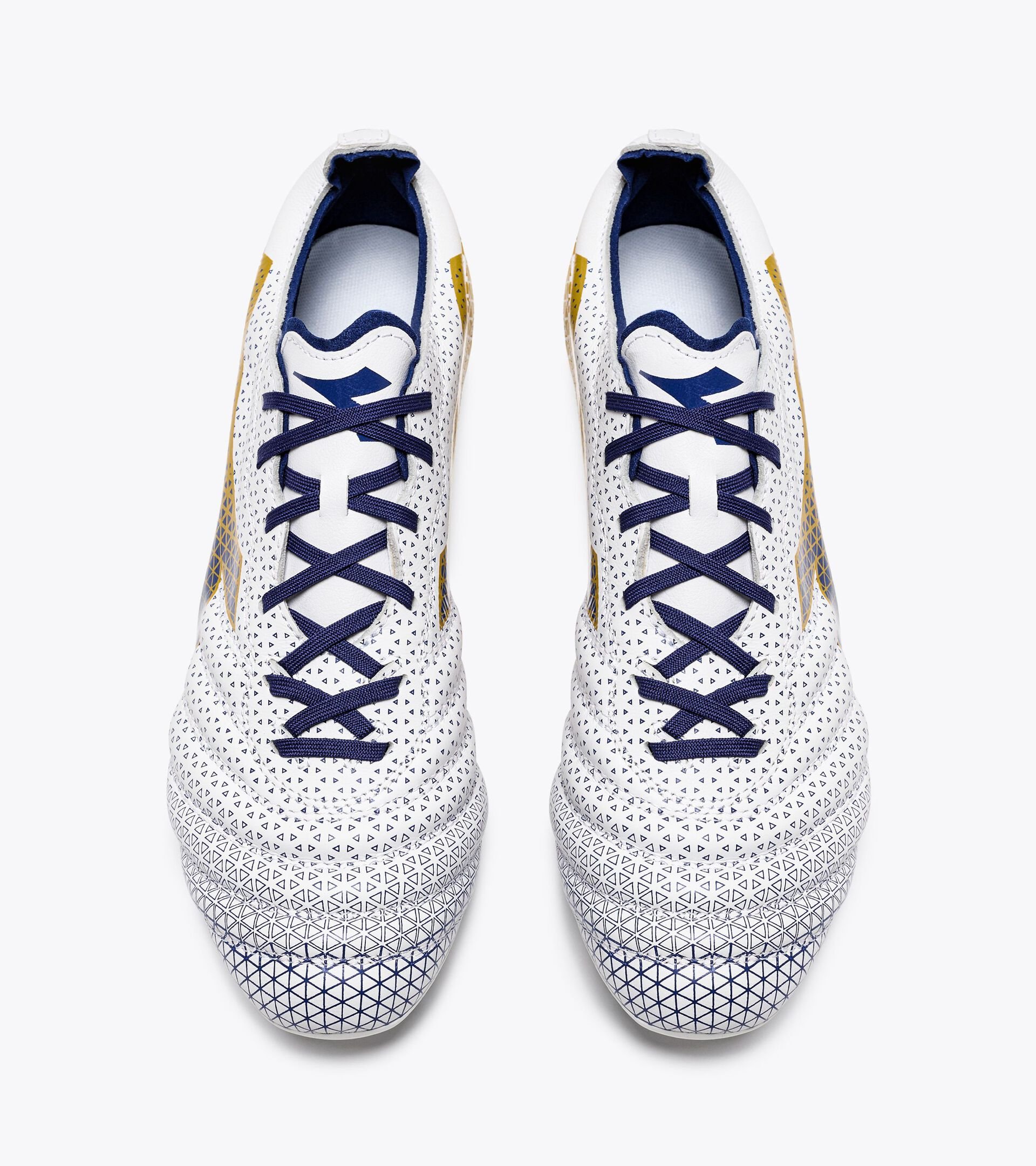 Calcio boots for firm grounds - Men BRASIL ELITE GR LT LP12 WHITE/MAZARINE BLUE/GOLD - Diadora