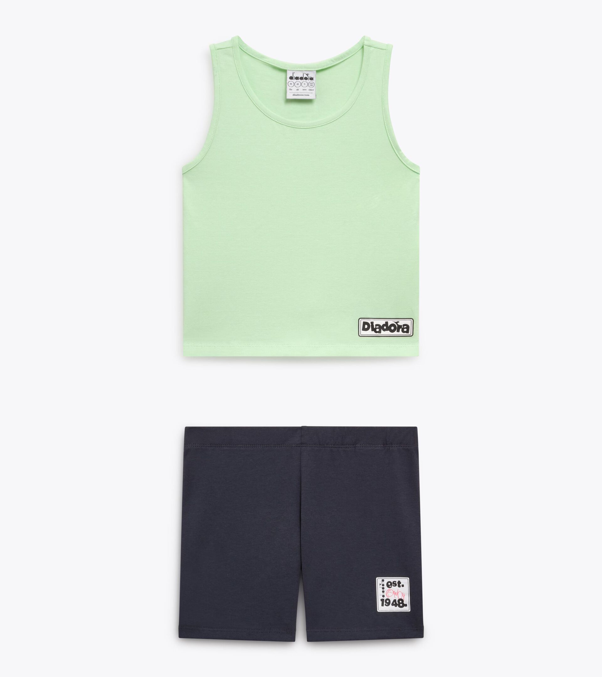 Sports set - Tank top and shorts - Girls
 JG. SET ESS. SPORTS SL PATINA GREEN - Diadora