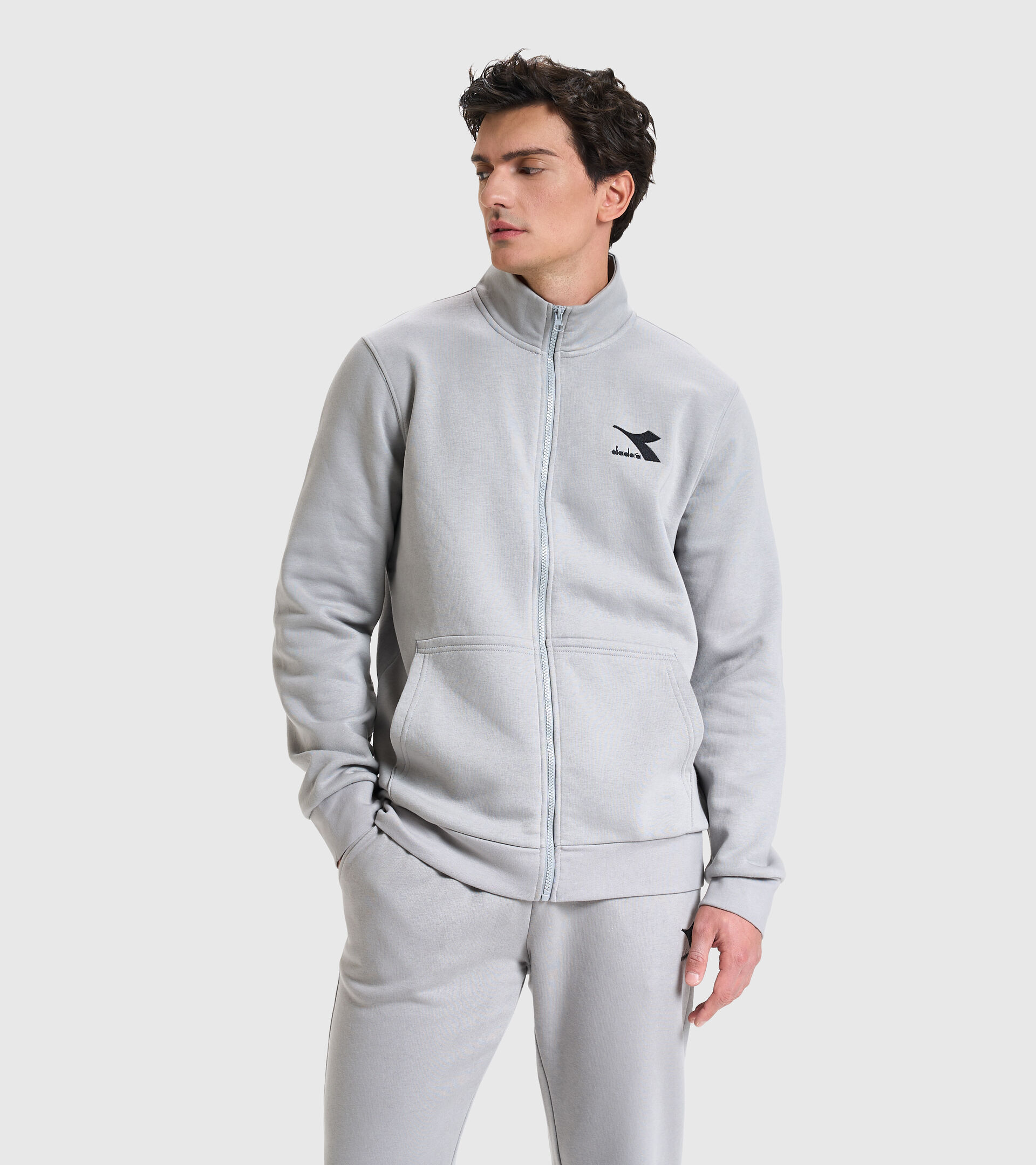 Crew-neck sweatshirt - Men SWEAT FZ CORE GRAY MOUSE - Diadora