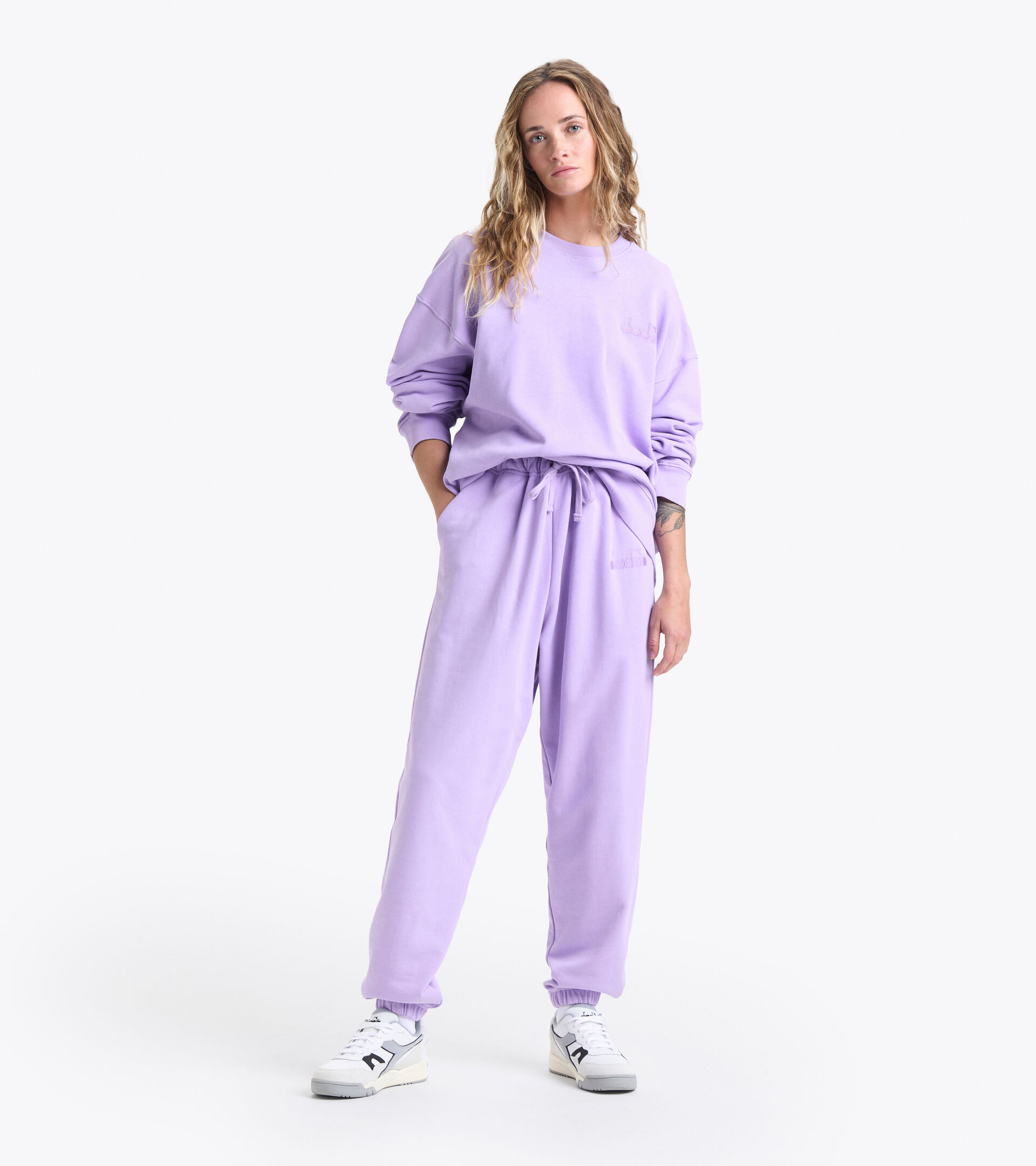Sweatshirt aus Baumwolle - Gender neutral SWEATSHIRT CREW SPW LOGO LILAFARBENE ROSE - Diadora