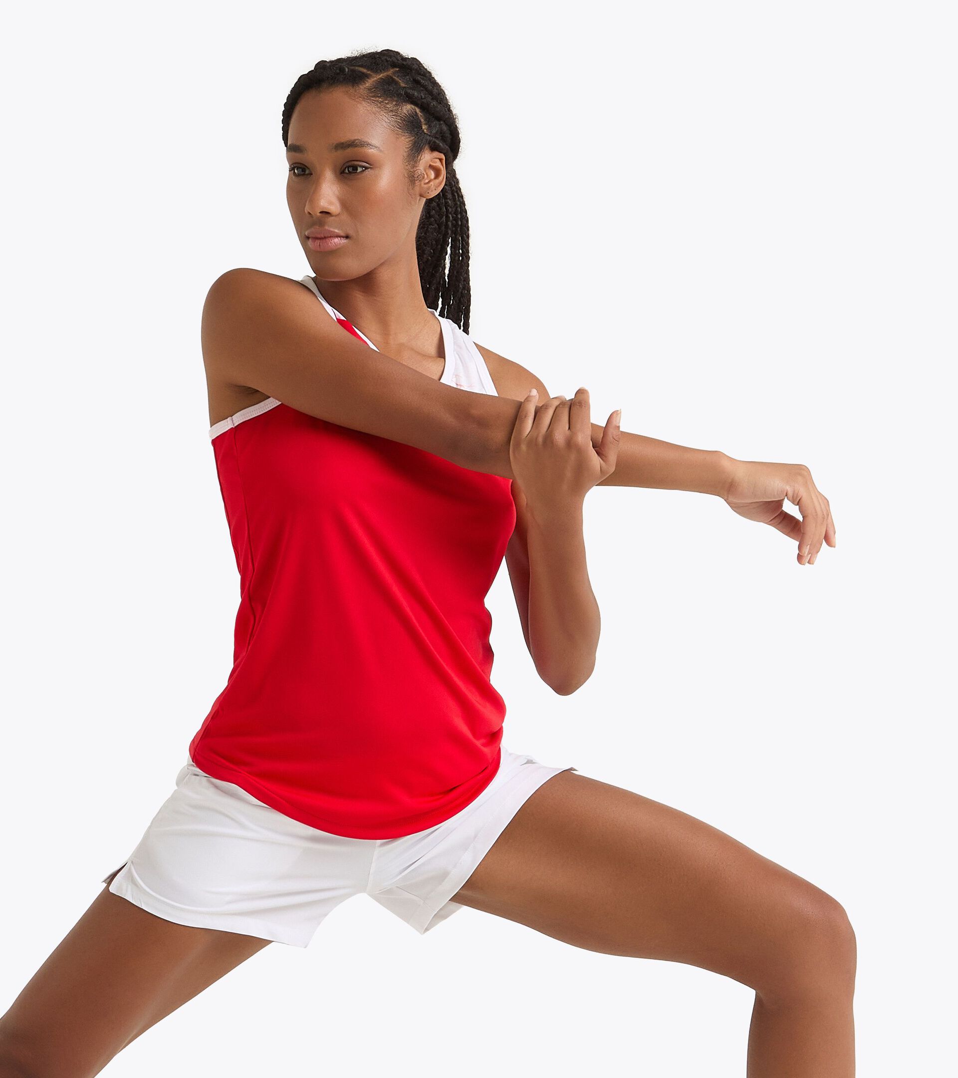 Camiseta de tennis sin mangas - Mujer L. TANK COURT ROJO TOMATE - Diadora