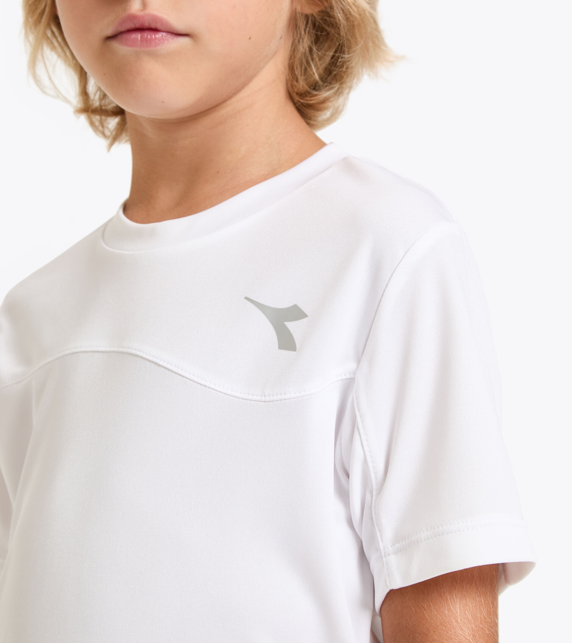 Tennis T-shirt - Junior J. T-SHIRT TEAM OPTICAL WHITE - Diadora