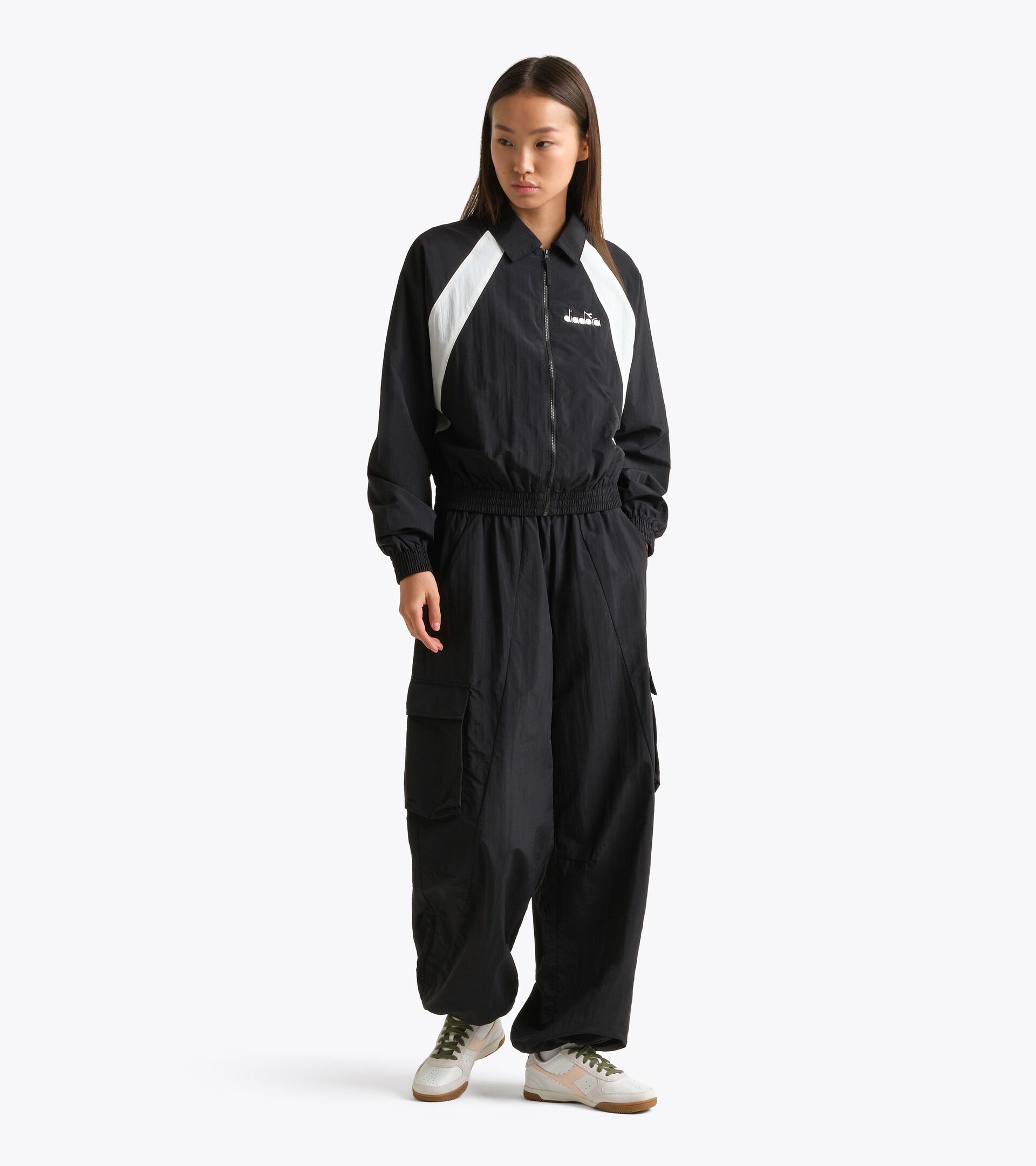 Ripstop Nylon Track Jacket - Women&rsquo;s L. TRACK JACKET LOGO BLACK - Diadora