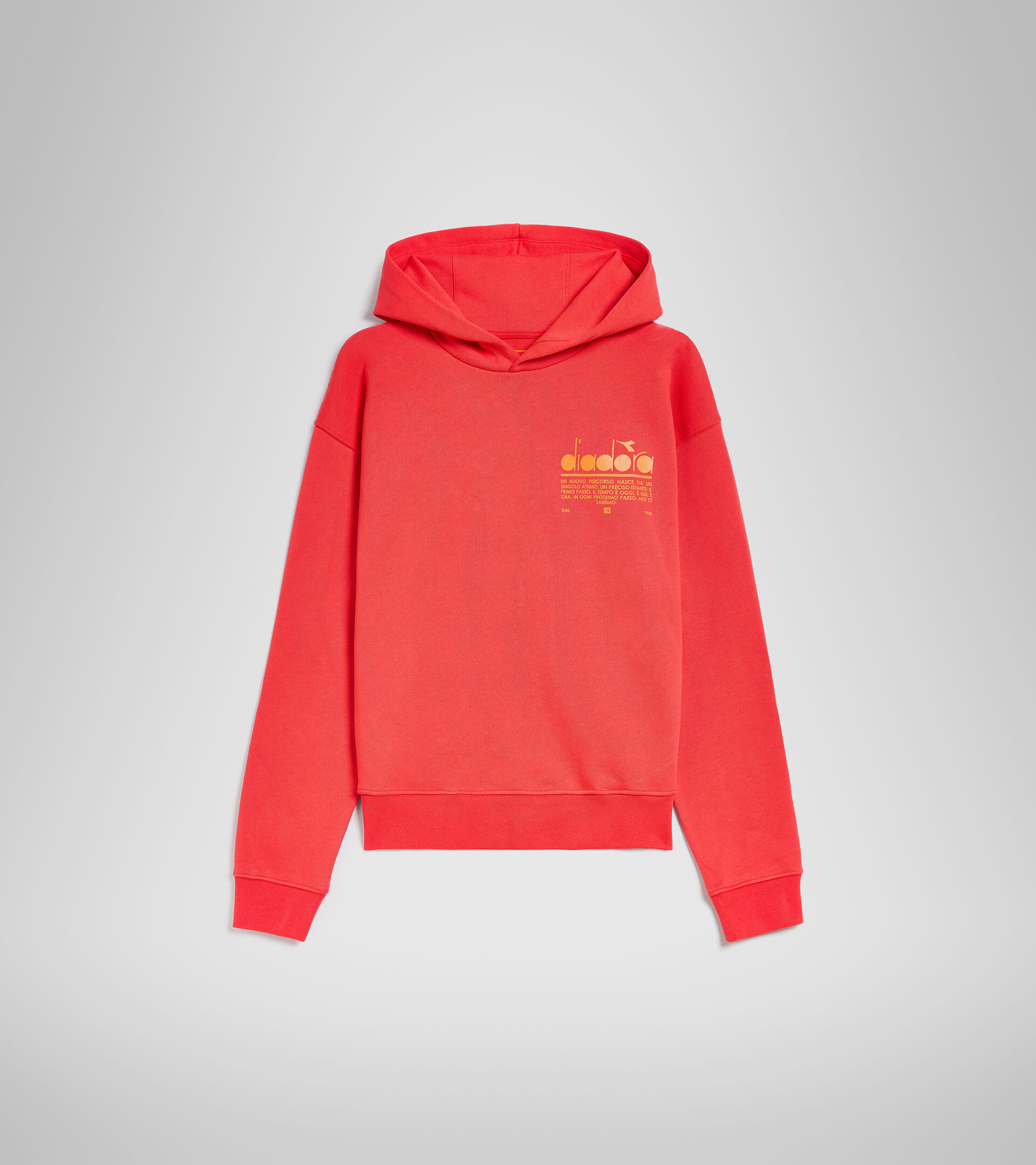 Organic cotton hoodie - Unisex HOODIE MANIFESTO POPPY RED - Diadora