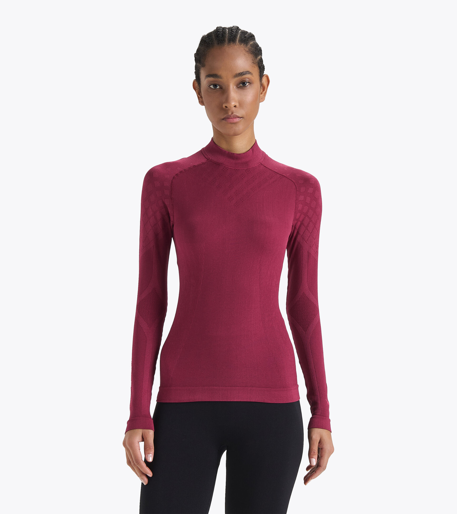 Long-sleeved training t-shirt - Women L. TURTLE NECK ACT VIOLET RUBINE - Diadora