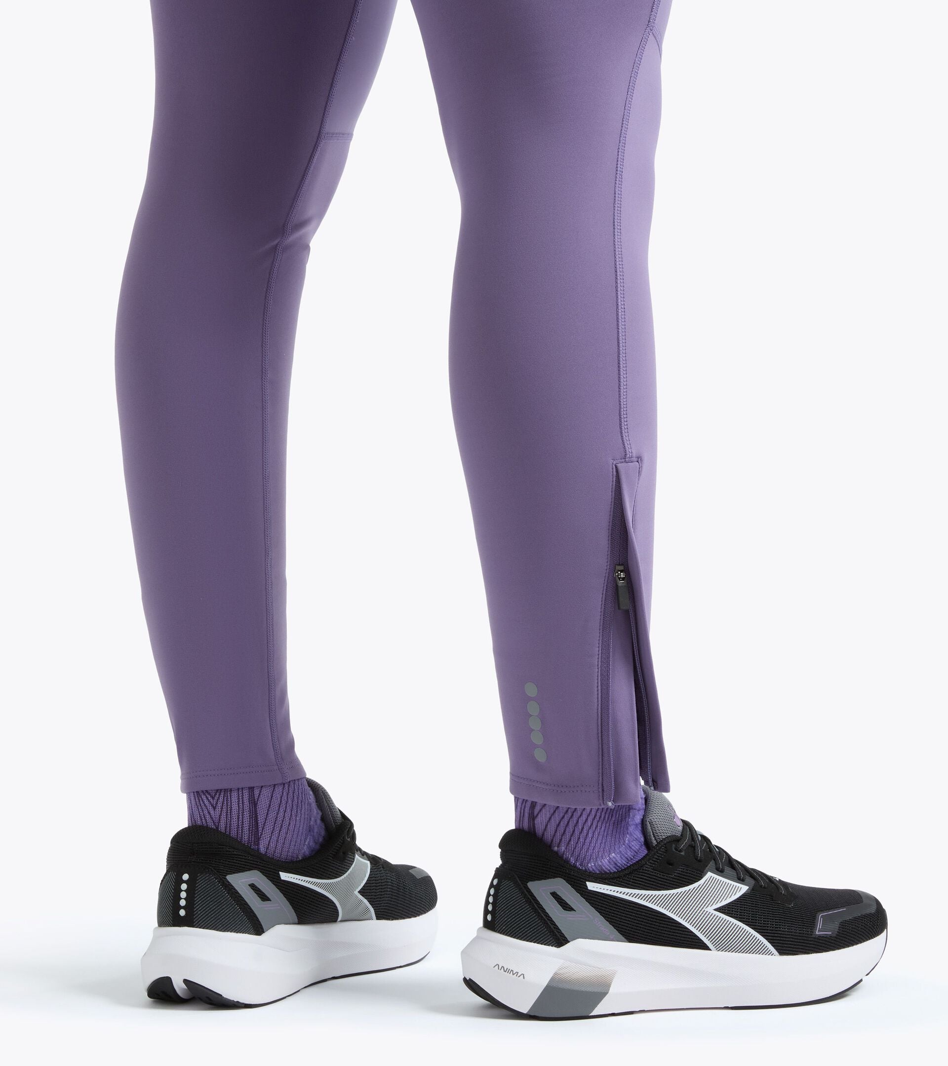 Thermoregulierende Leggings mit FIBRAZERO-Garnen - Winter Protection - Damen L. RUN TIGHTS WINTER FIBRAZERO TRAUBENKOMPOTT - Diadora