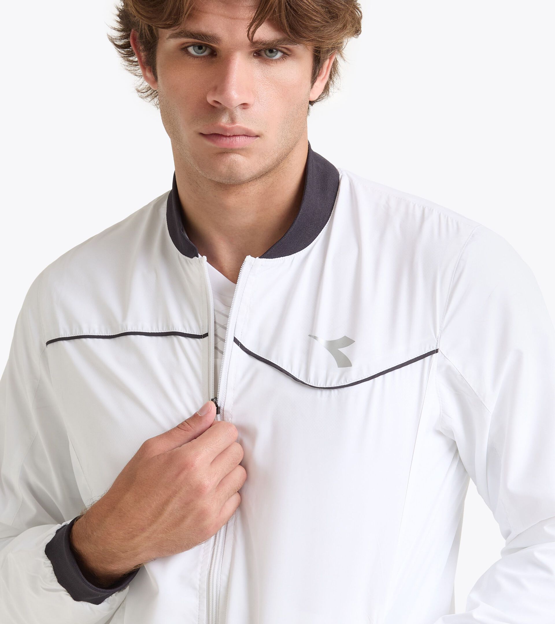 Tennis jacket - Men JACKET COURT OPTICAL WHITE - Diadora