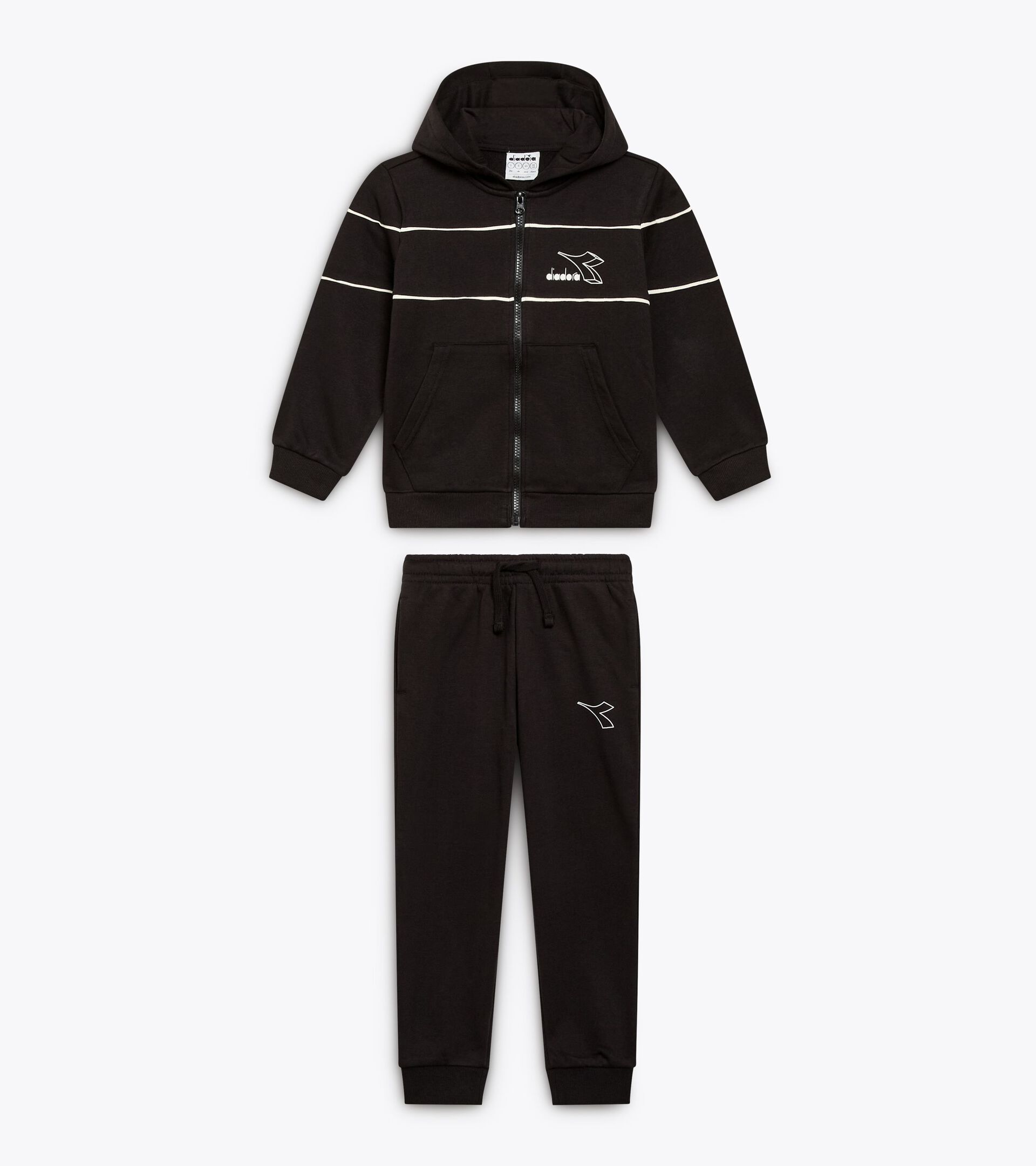 Conjunto de chándal - Niños y niñas/Adolescentes JU. TRACKSUIT HD FZ LOGO (FT) NEGRO - Diadora