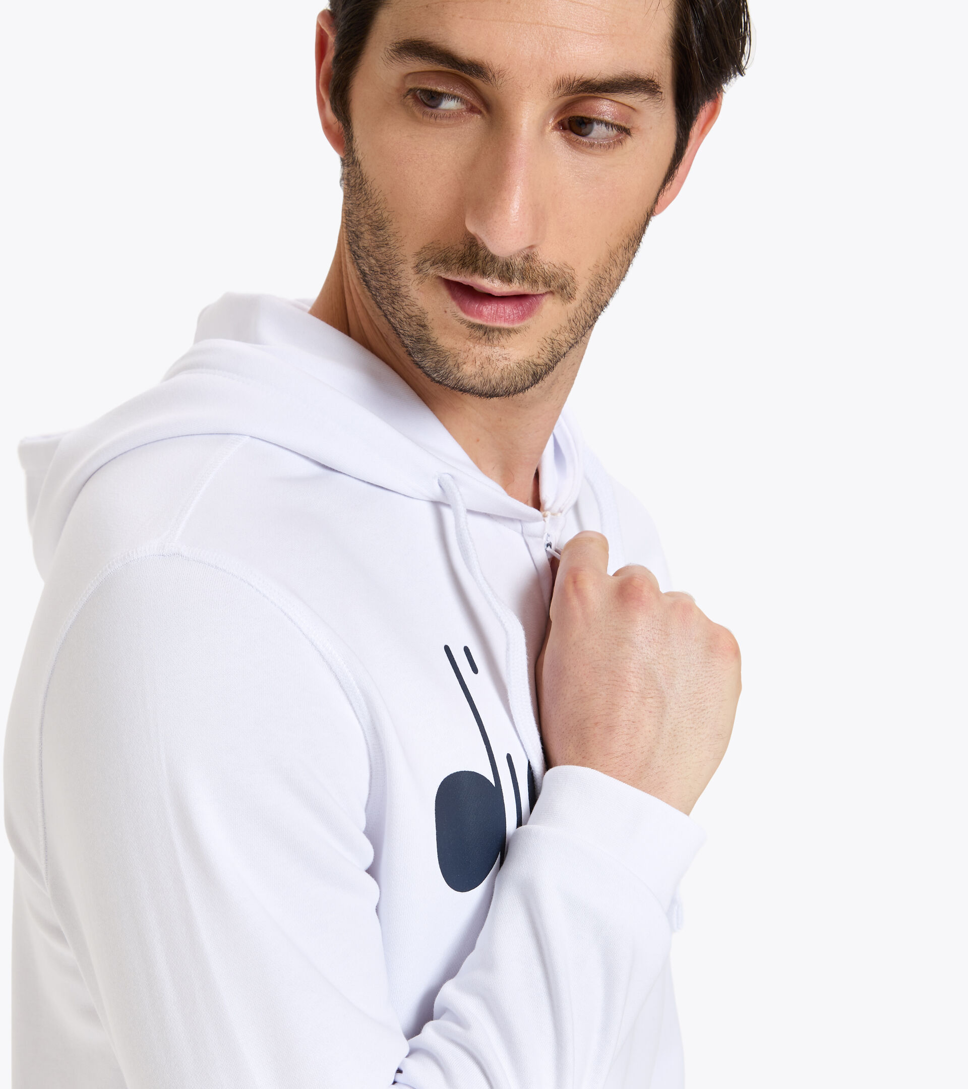 Tennis full zipper hoodie - Men HD FZ SWEAT DIADORA CLUB OPTICAL WHITE - Diadora