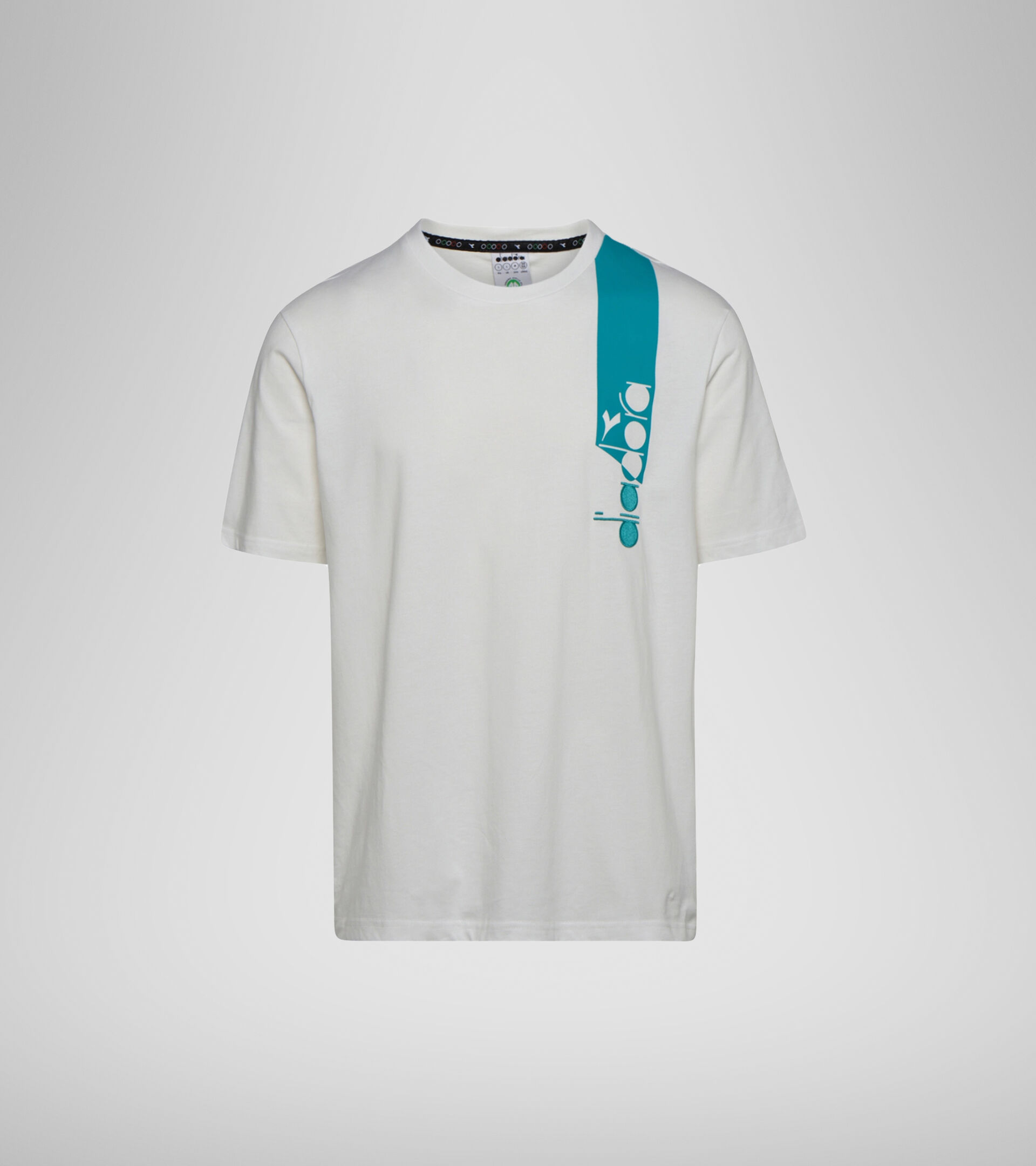 Apparel Sportswear UOMO T-SHIRT SS ICON BLANC DE BLANC/VIRIDIAN GREEN Diadora