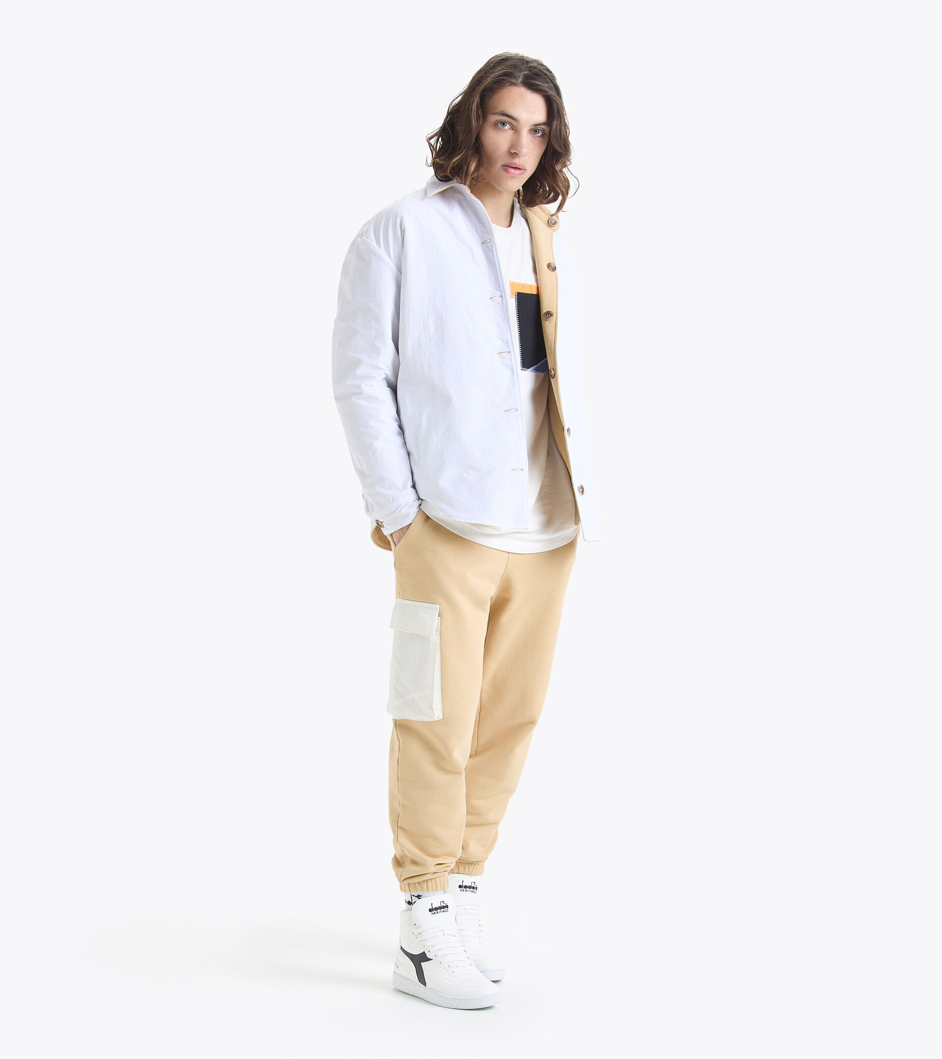 Wendbares Hemd - Made in Italy - Herren OVERSHIRT REVERSIBLE 2030 WARM SAND - Diadora