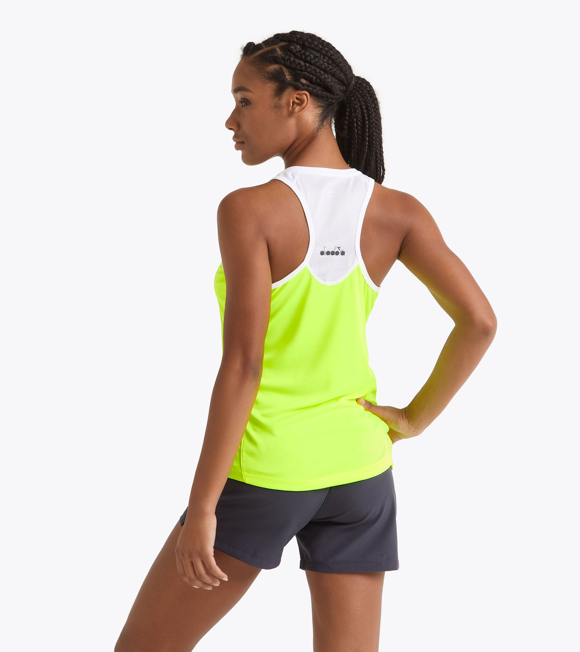 Canotta da tennis - Donna L. TANK COURT GIALLO FLUO DD - Diadora