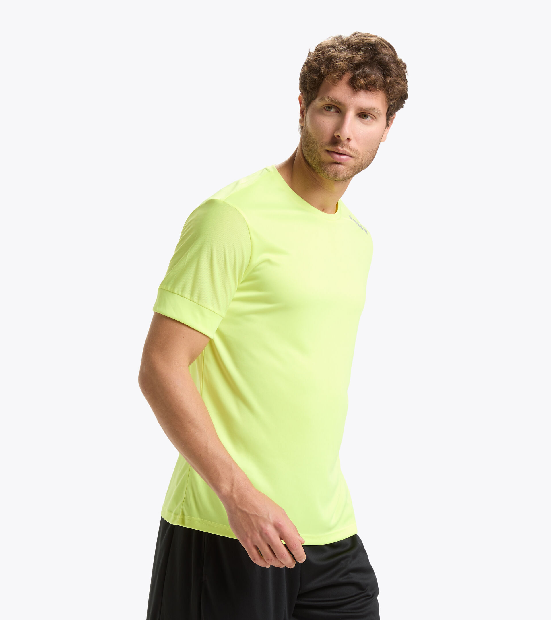 Short-sleeved running T-shirt - Men SS CORE TEE NEON YELLOW - Diadora