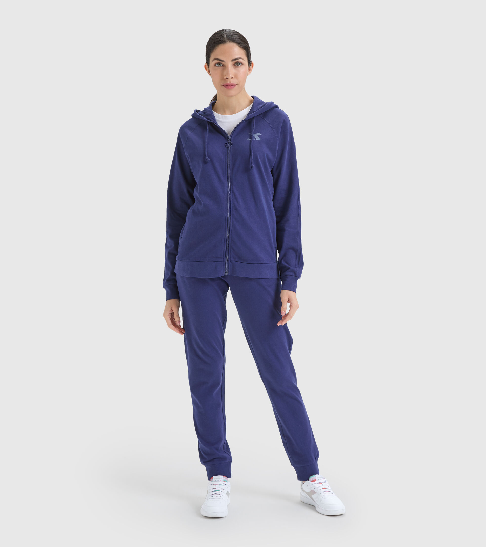 Sudadera deportiva de algodón - Mujer L. HOODIE FZ CHROMIA PROFUNDO COBALTO - Diadora