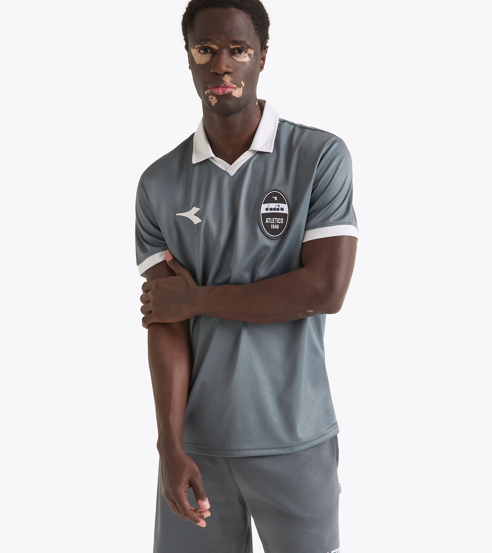 Calcio-inspired polyester shirt - Made in Italy - All-gender POLO SS LEGACY CASTLE ROCK - Diadora