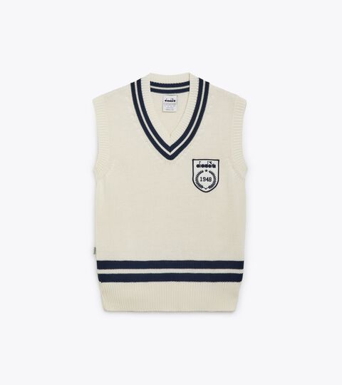 GILET LEGACY, BUTTER WHITE Vest - Made in italy - Gender Neutral GILET LEGACY BUTTER WHITE - Diadora