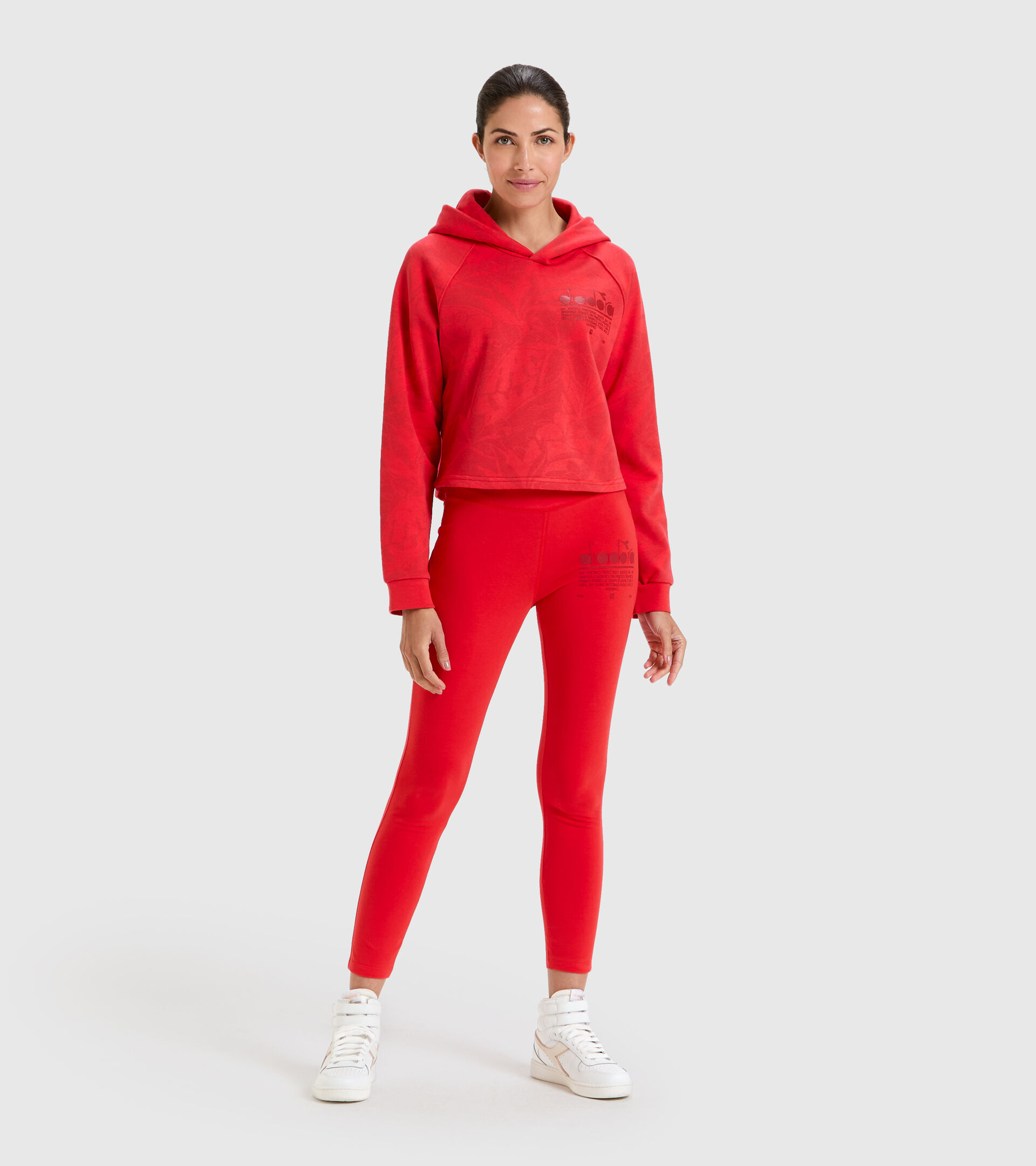 Crop Hoodie aus Baumwolle - Damen L. HOODIE CROP MANIFESTO MOHNBLUME ROT - Diadora