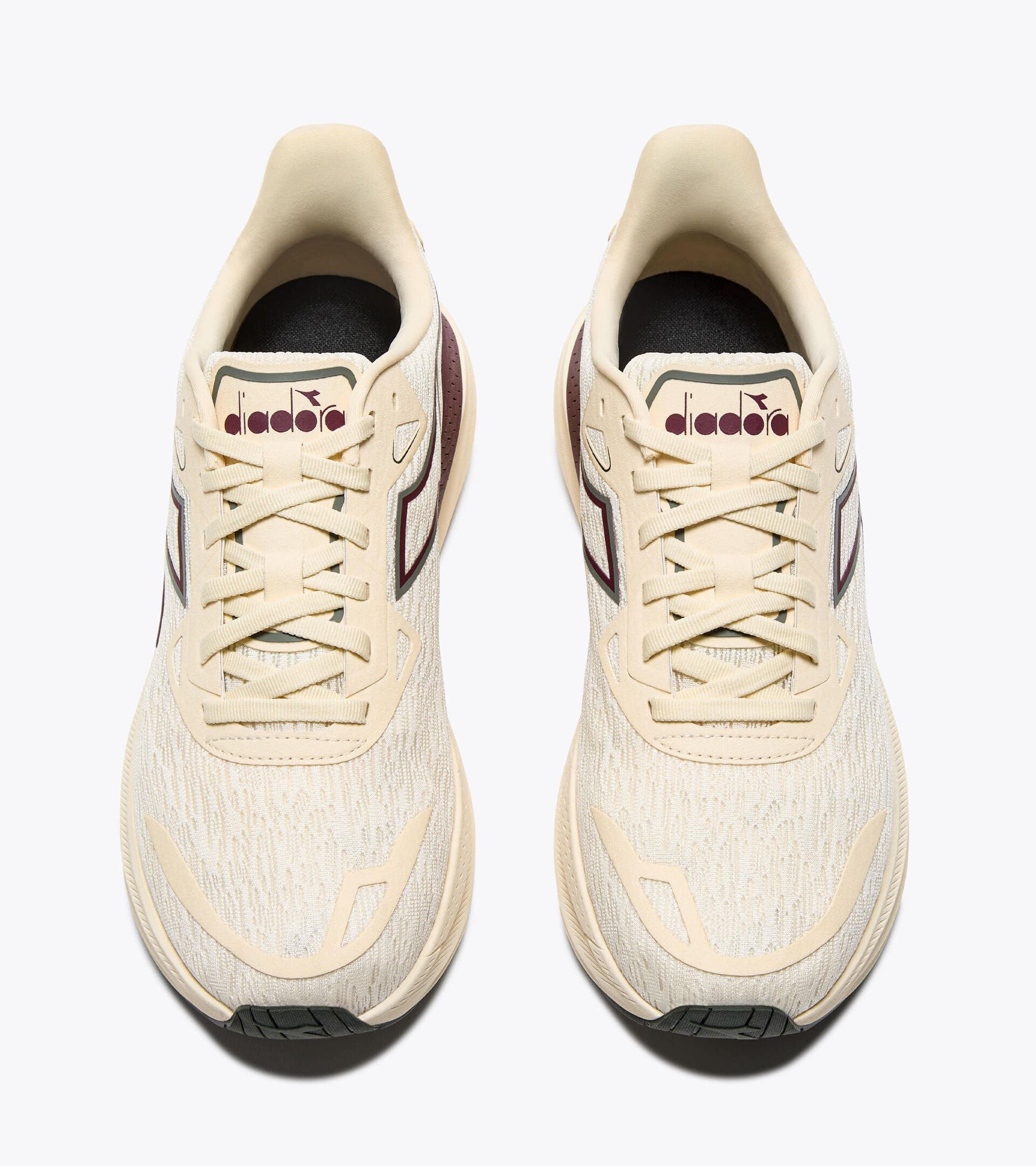 Running shoe - Comfort and stability - Men's NUCLEO 2 WHISPER WHITE/MAROON BANNER - Diadora
