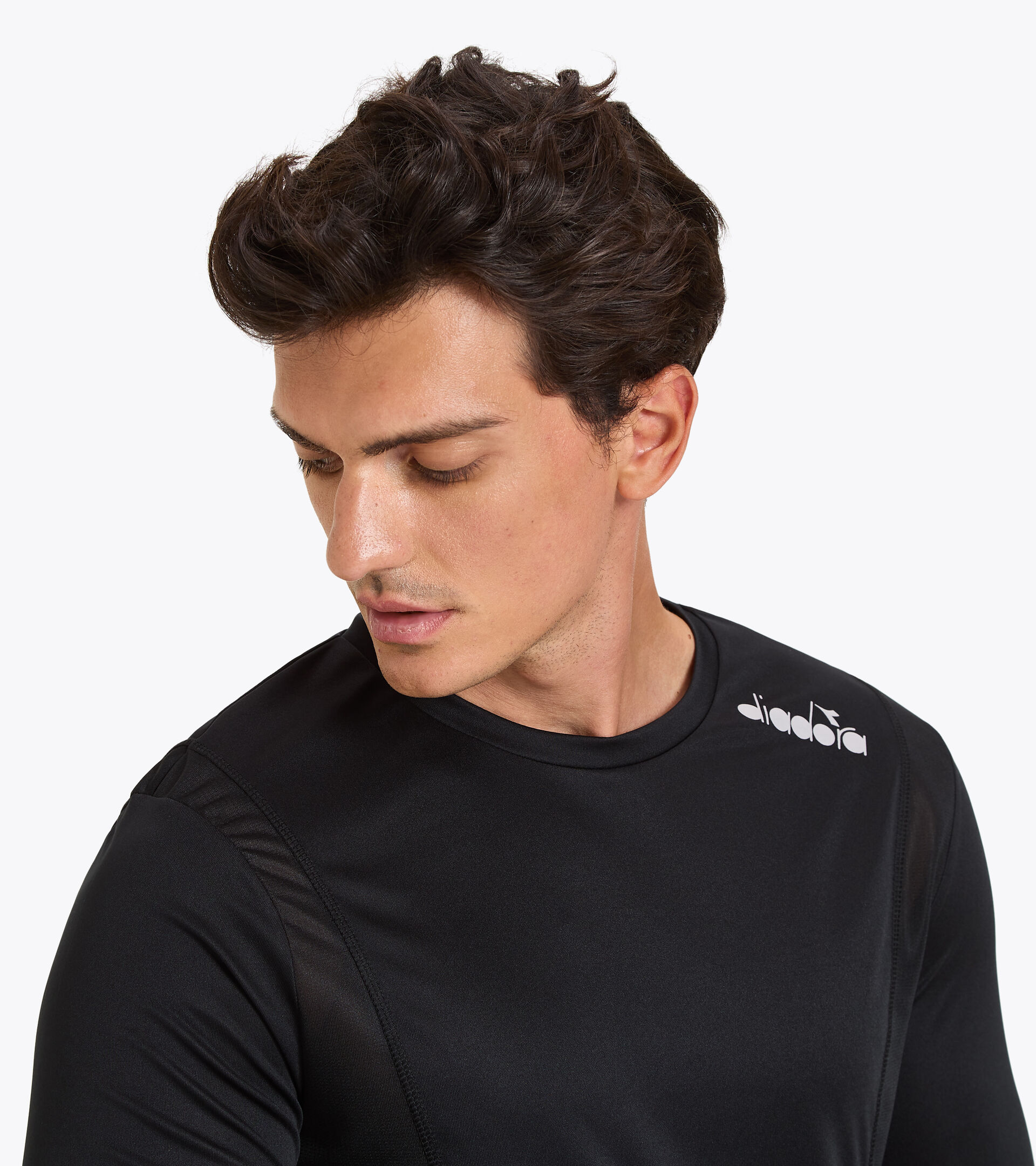Running T-shirt - Men LS CORE TEE BLACK - Diadora