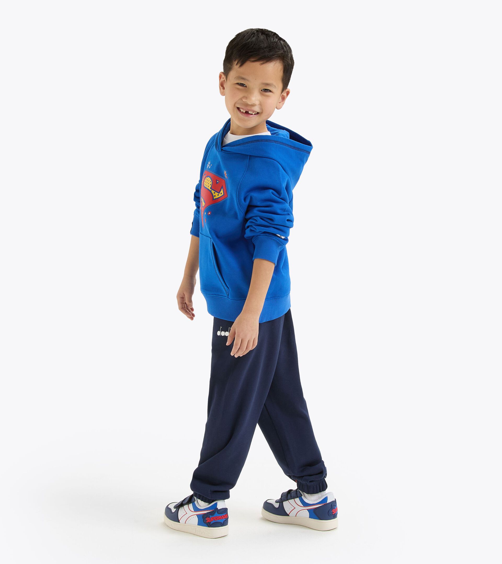 Sudadera con capucha superhéroes - Niños y niñas JU.HOODIE SUPERHEROES AZUL PRINCESA - Diadora